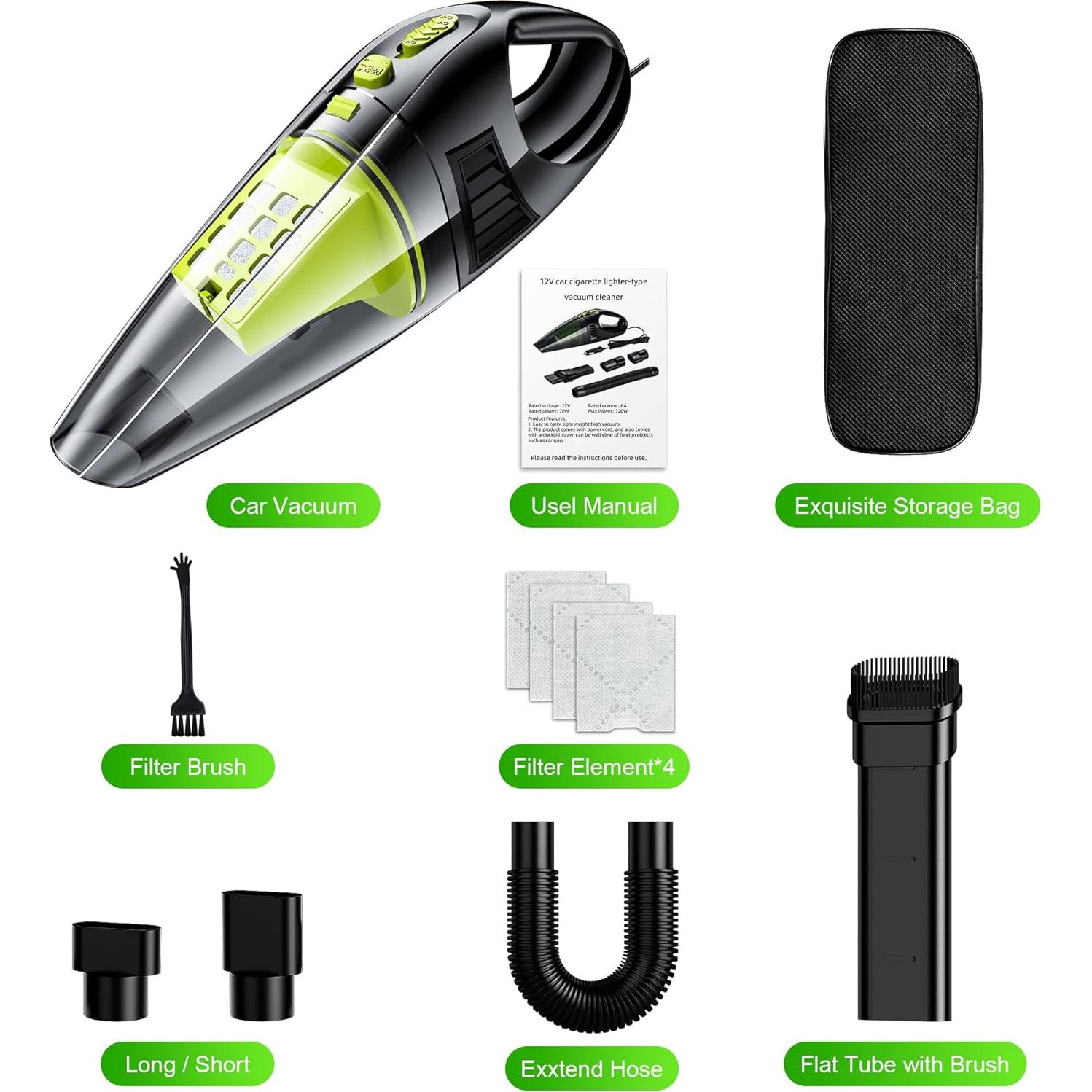 Aspiradora de Coche BKWITY SJ1003 12V 9000PA Portátil