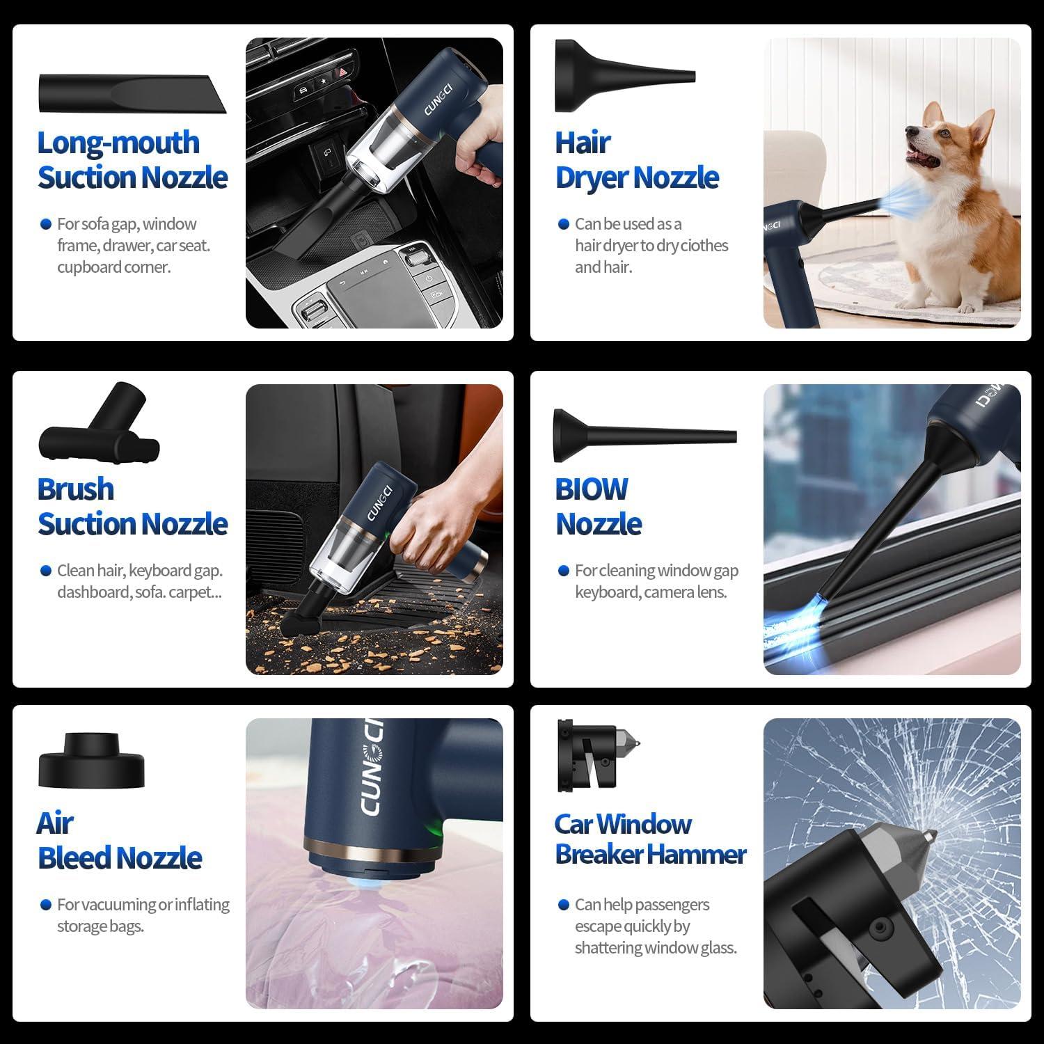 Aspiradora de Mano Inalámbrica CungCi ZX-303 18000Pa 5 en 1