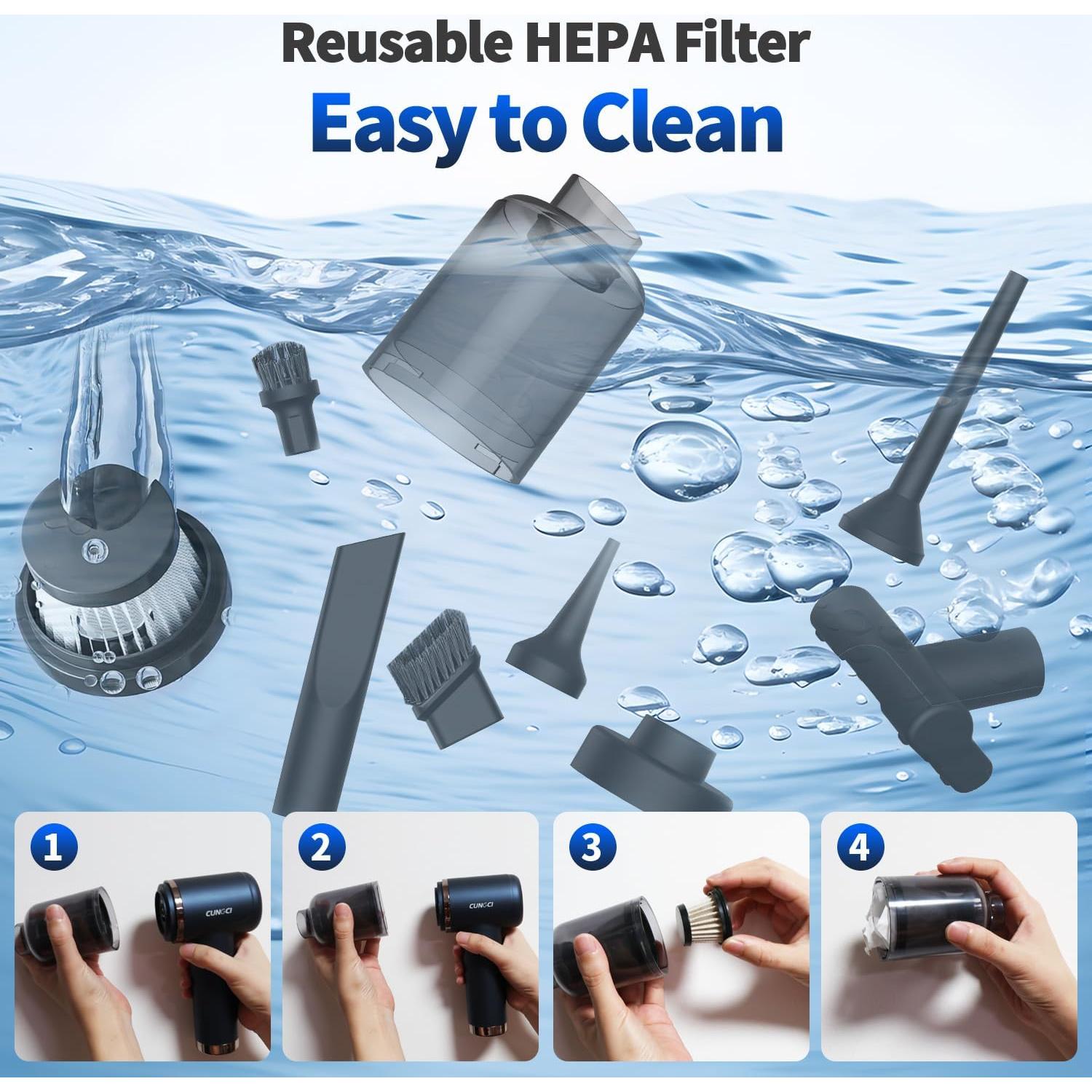 Aspiradora de Mano Inalámbrica CungCi ZX-303 18000Pa 5 en 1