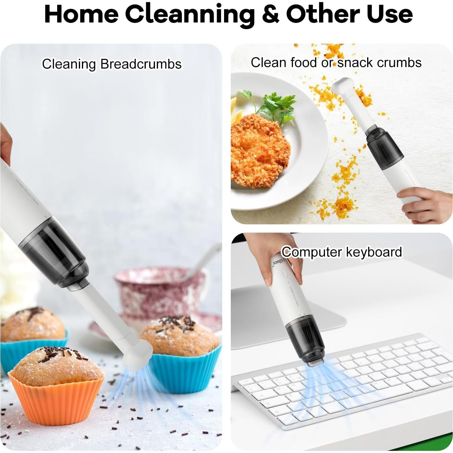 Aspiradora Inalámbrica Portátil Hiluce 6053B 9000Pa Blanco