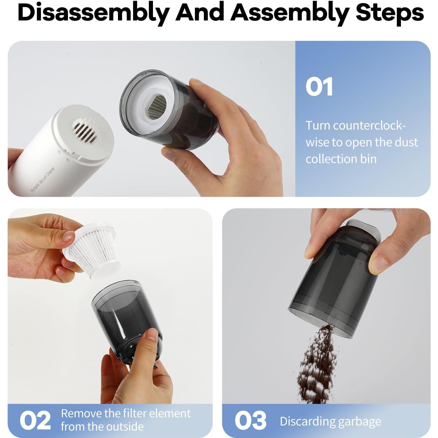 Aspiradora Inalámbrica Portátil Hiluce 6053B 9000Pa Blanco