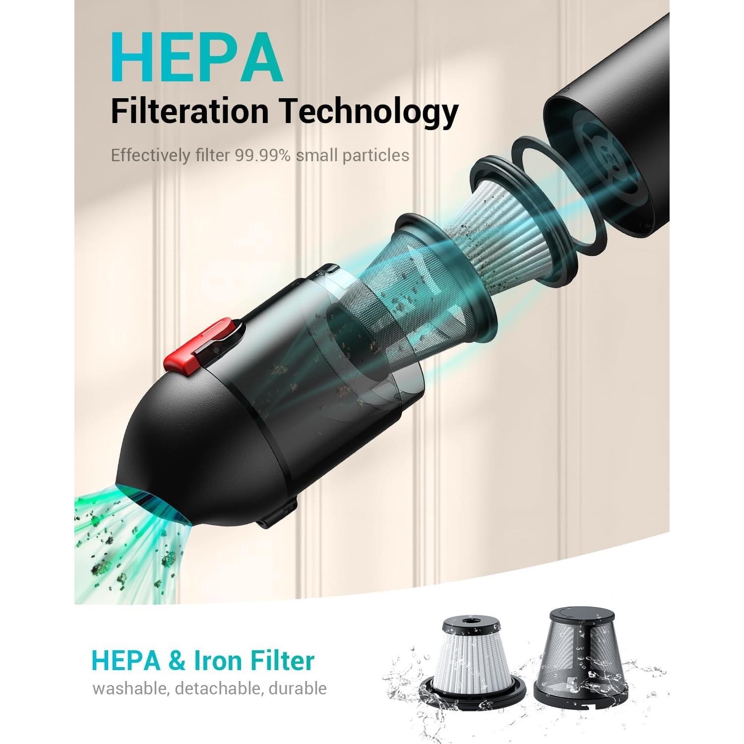 Aspiradora de Mano Inalámbrica CAFELE FJ-01 65W 6000Pa