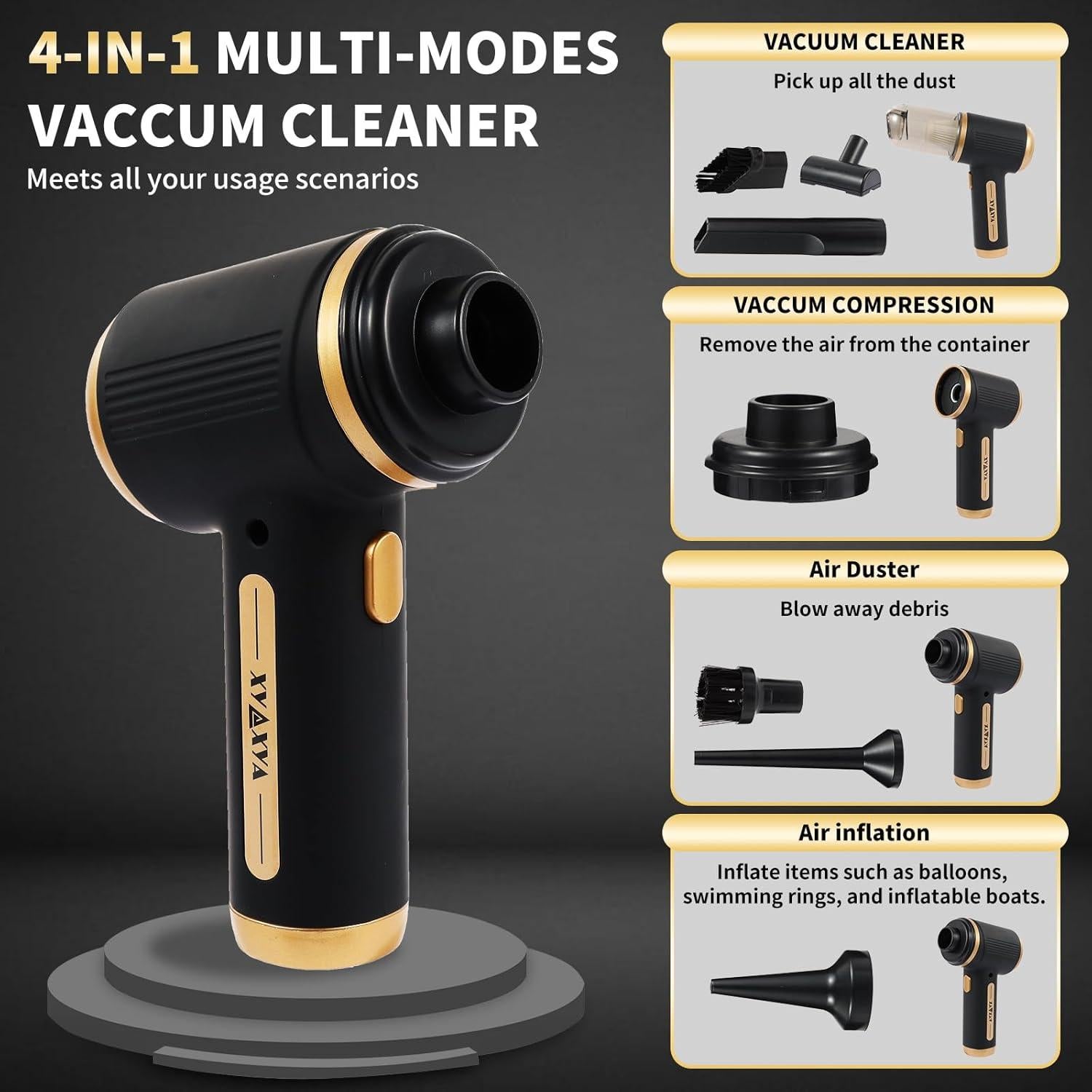 Aspiradora de Mano Inalámbrica XYAXYA 20,000 Pa Compacta