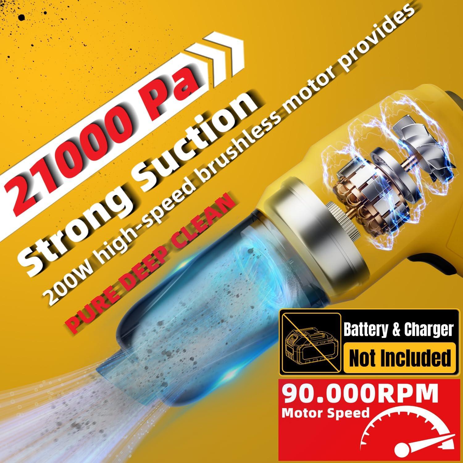 Aspiradora de Mano Inalámbrica YOWMOFT 3 en 1 200W 21000Pa