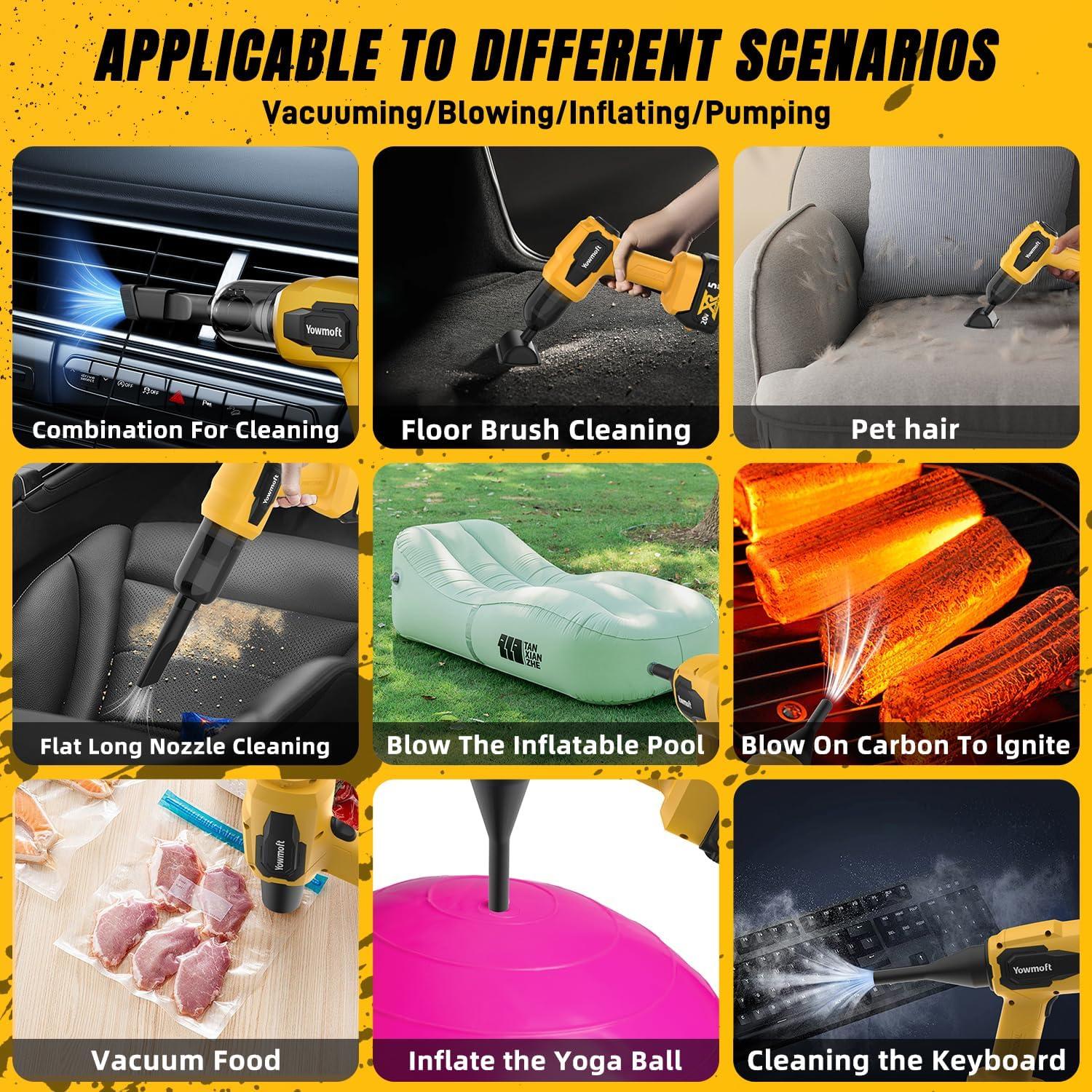 Aspiradora de Mano Inalámbrica YOWMOFT 3 en 1 200W 21000Pa