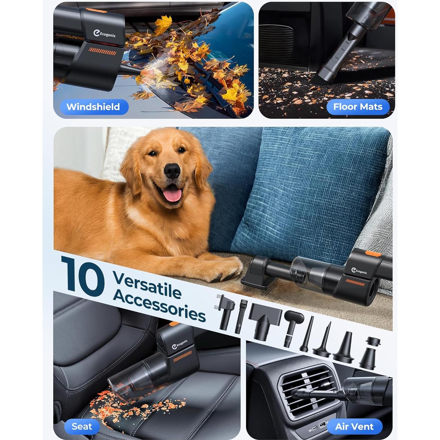 Aspiradora de Coche Ecogenix R1 5 en 1 Sin Cable 260ml
