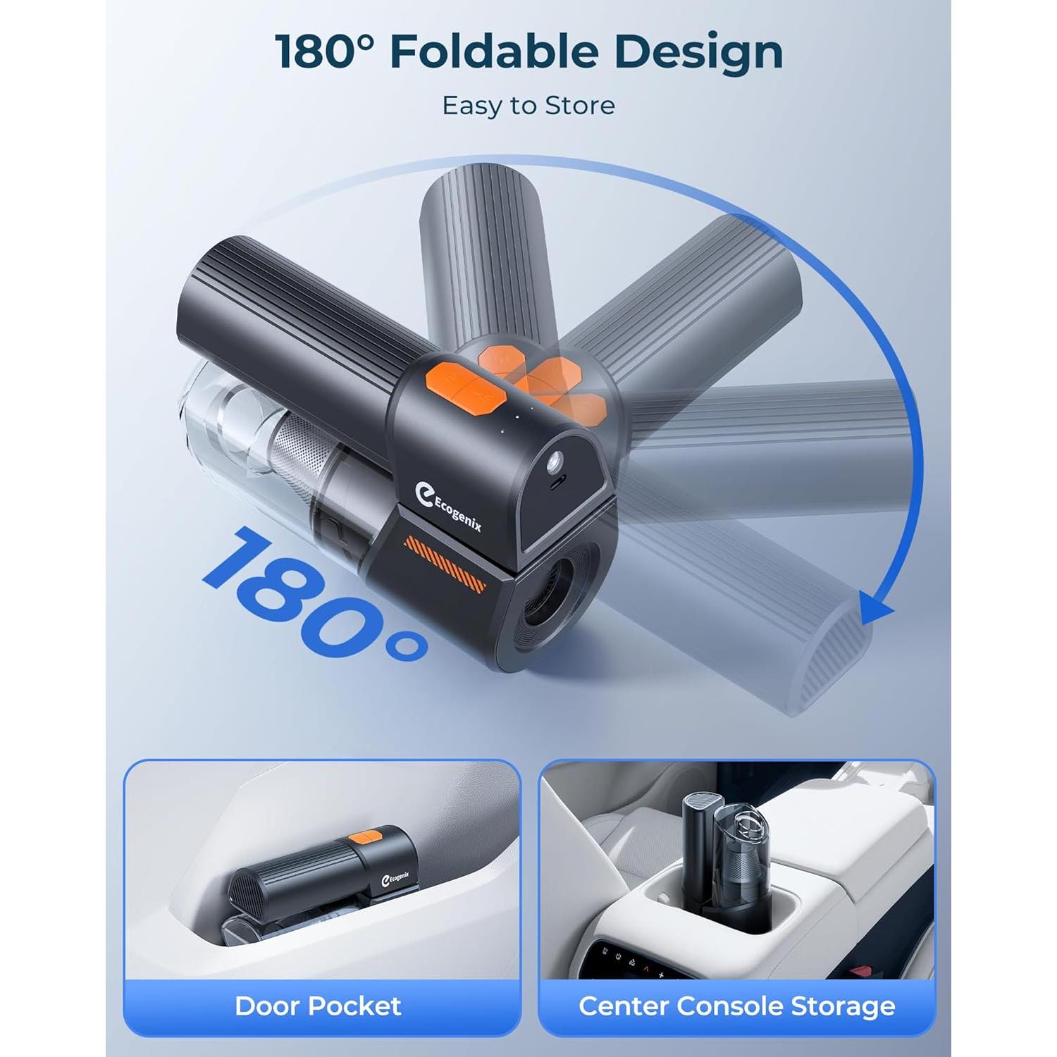 Aspiradora de Coche Ecogenix R1 5 en 1 Sin Cable 260ml