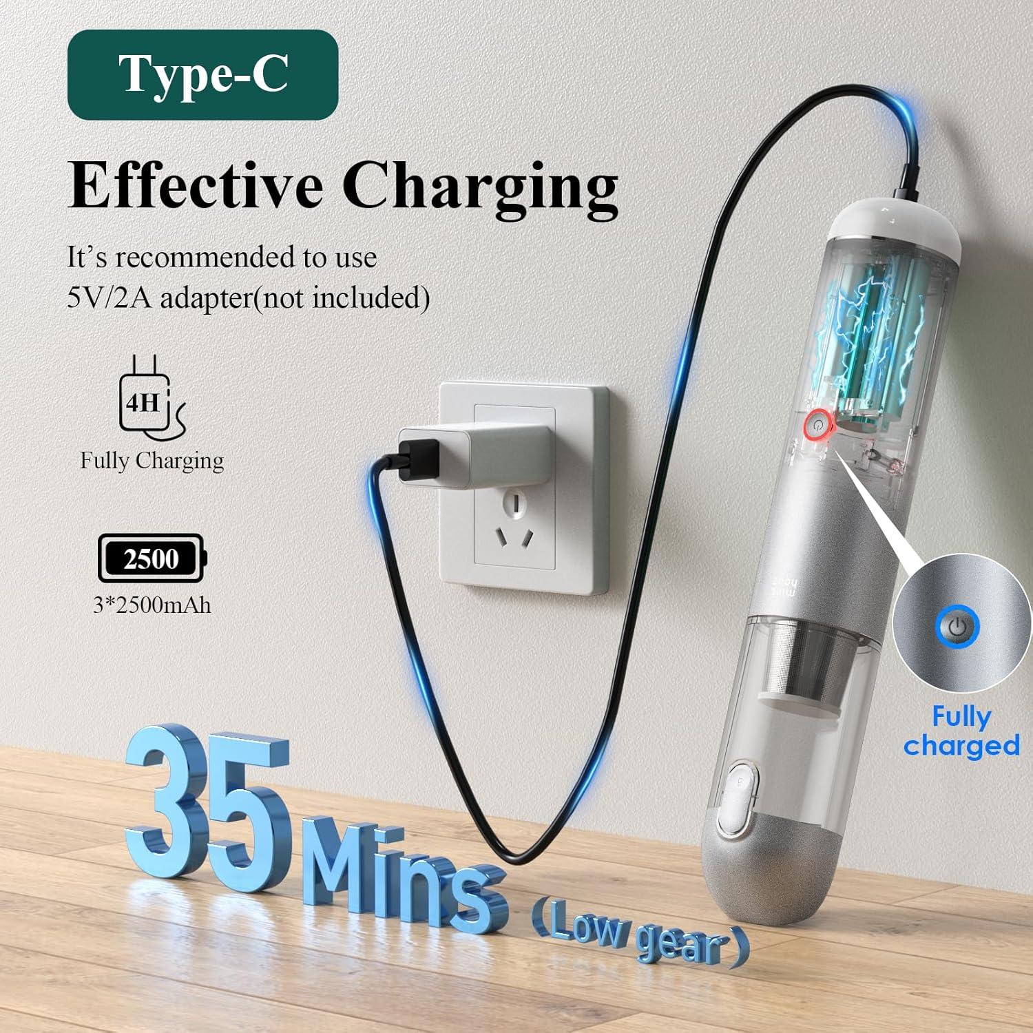 Aspiradora de Mano Inalámbrica Minthouz L011W-2 17000Pa 120W