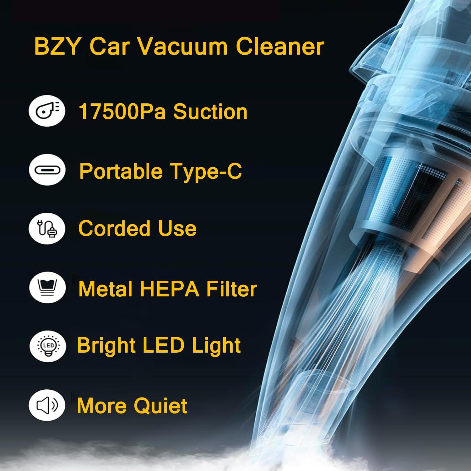 Aspiradora de Mano Inalámbrica BZY 17500Pa Recargable LED