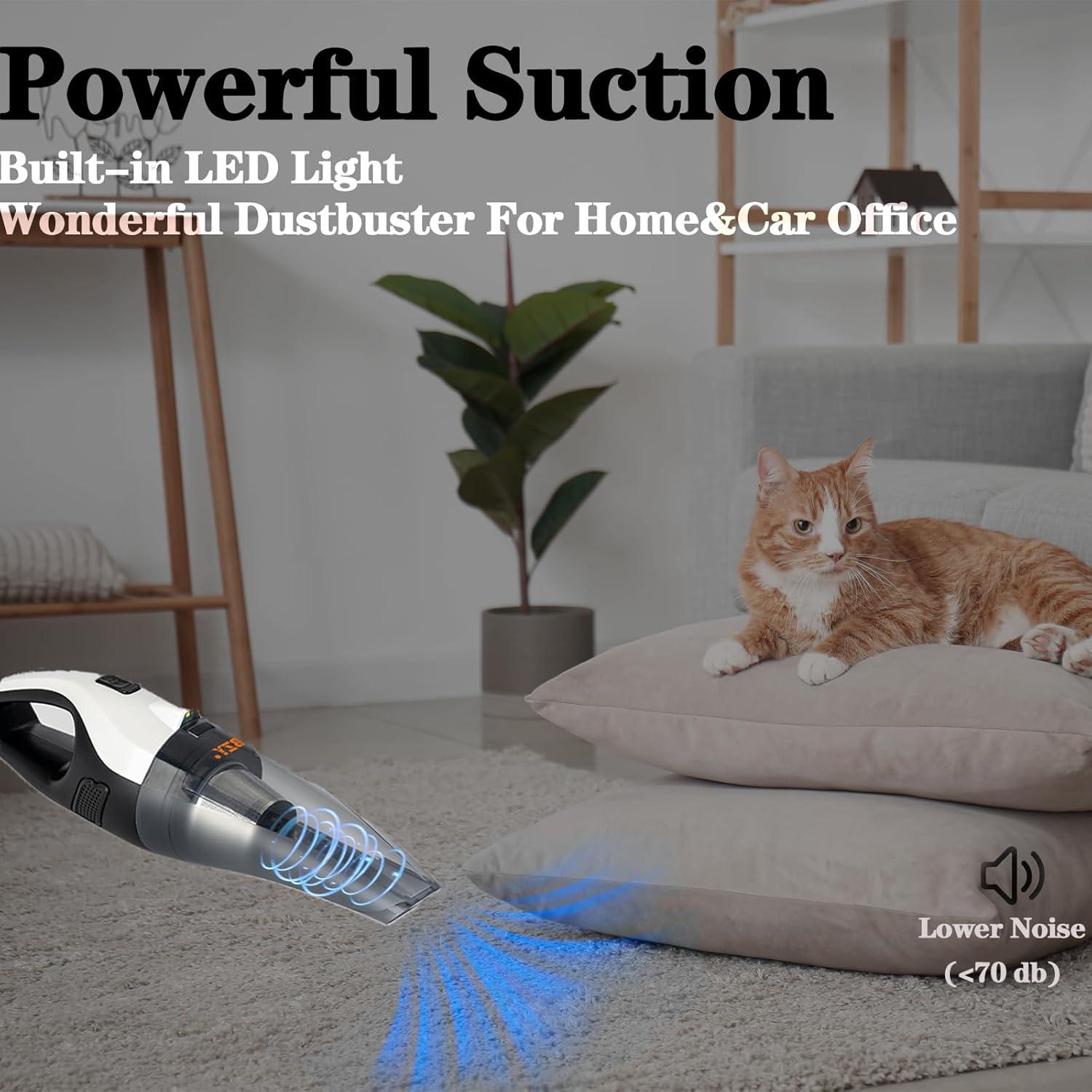 Aspiradora de Mano Inalámbrica BZY 17500Pa Recargable LED