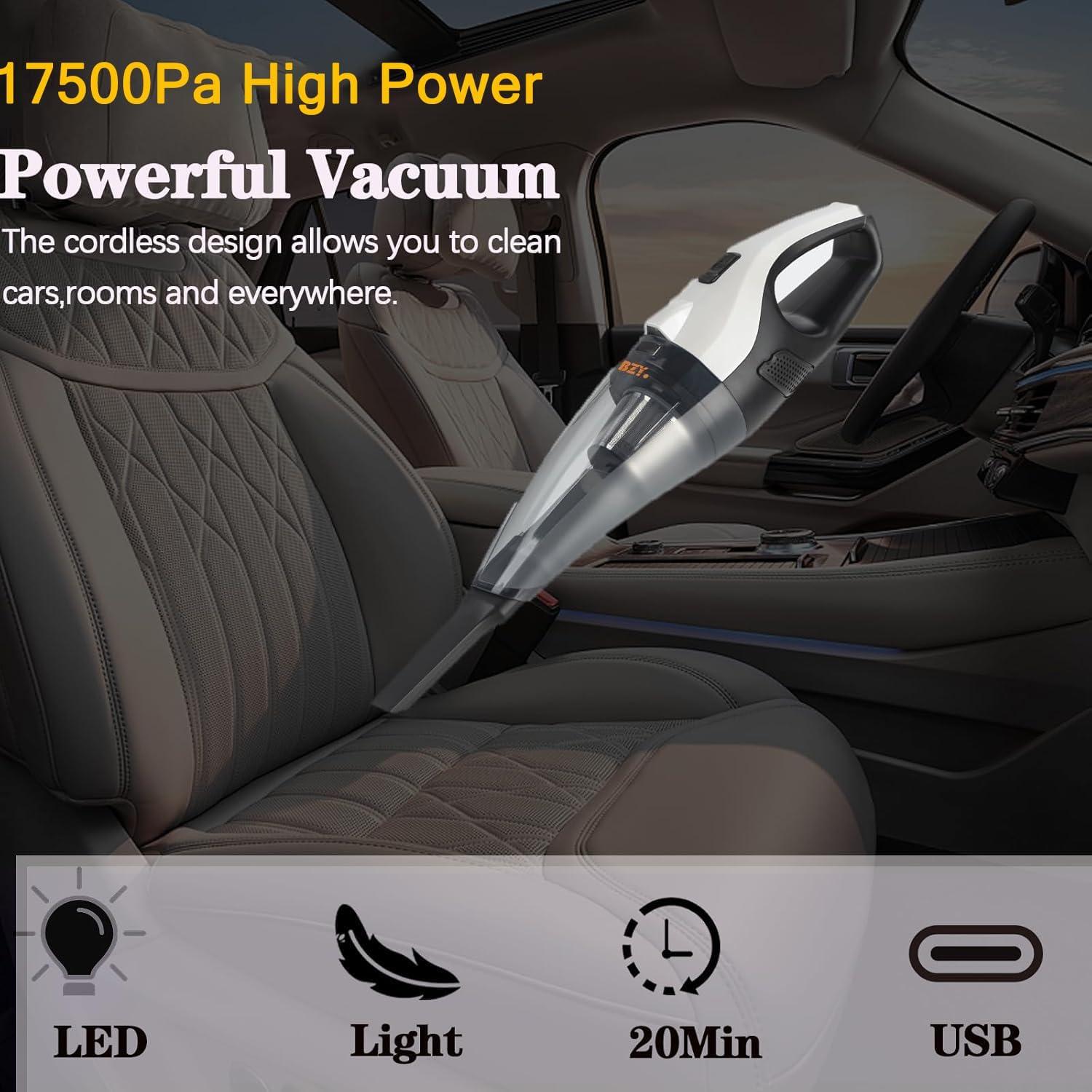 Aspiradora de Mano Inalámbrica BZY 17500Pa Recargable LED