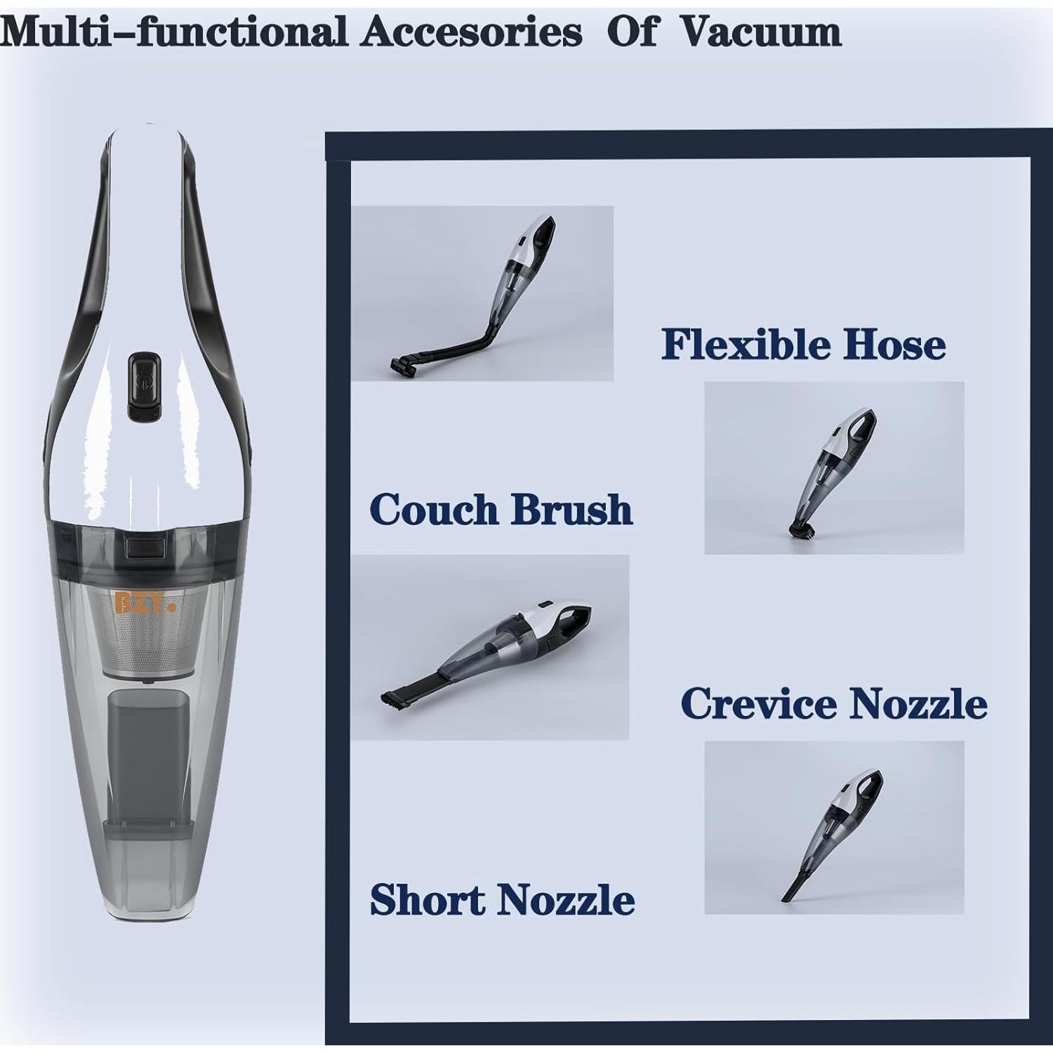 Aspiradora de Mano Inalámbrica BZY 17500Pa Recargable LED
