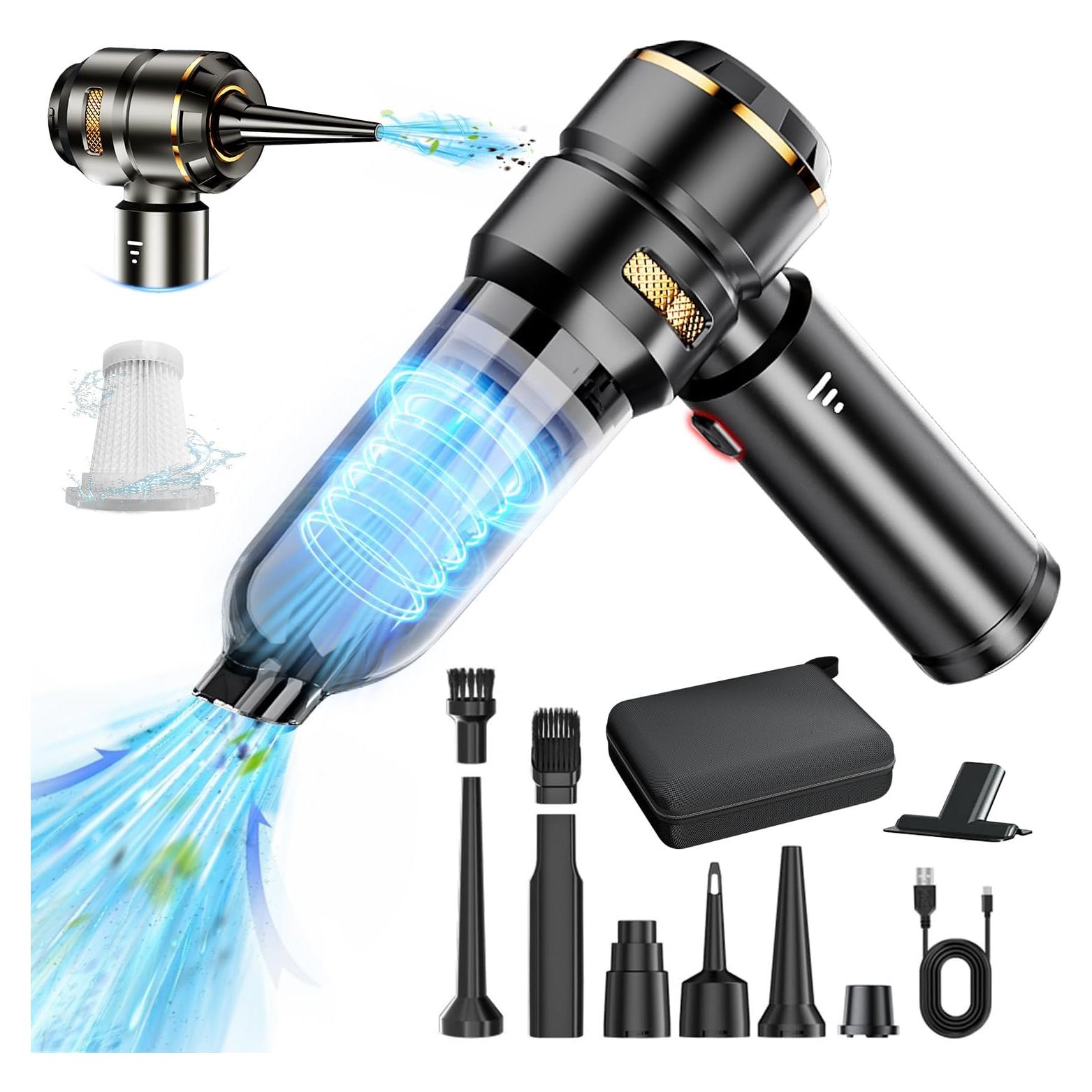 Aspiradora de Coche TFPINLY Portátil 21000Pa Recargable 4 en 1