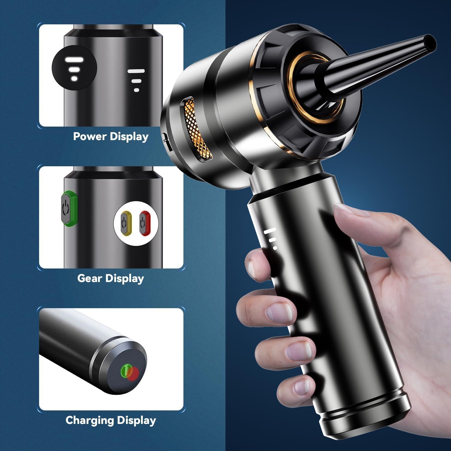 Aspiradora de Coche TFPINLY Portátil 21000Pa Recargable 4 en 1