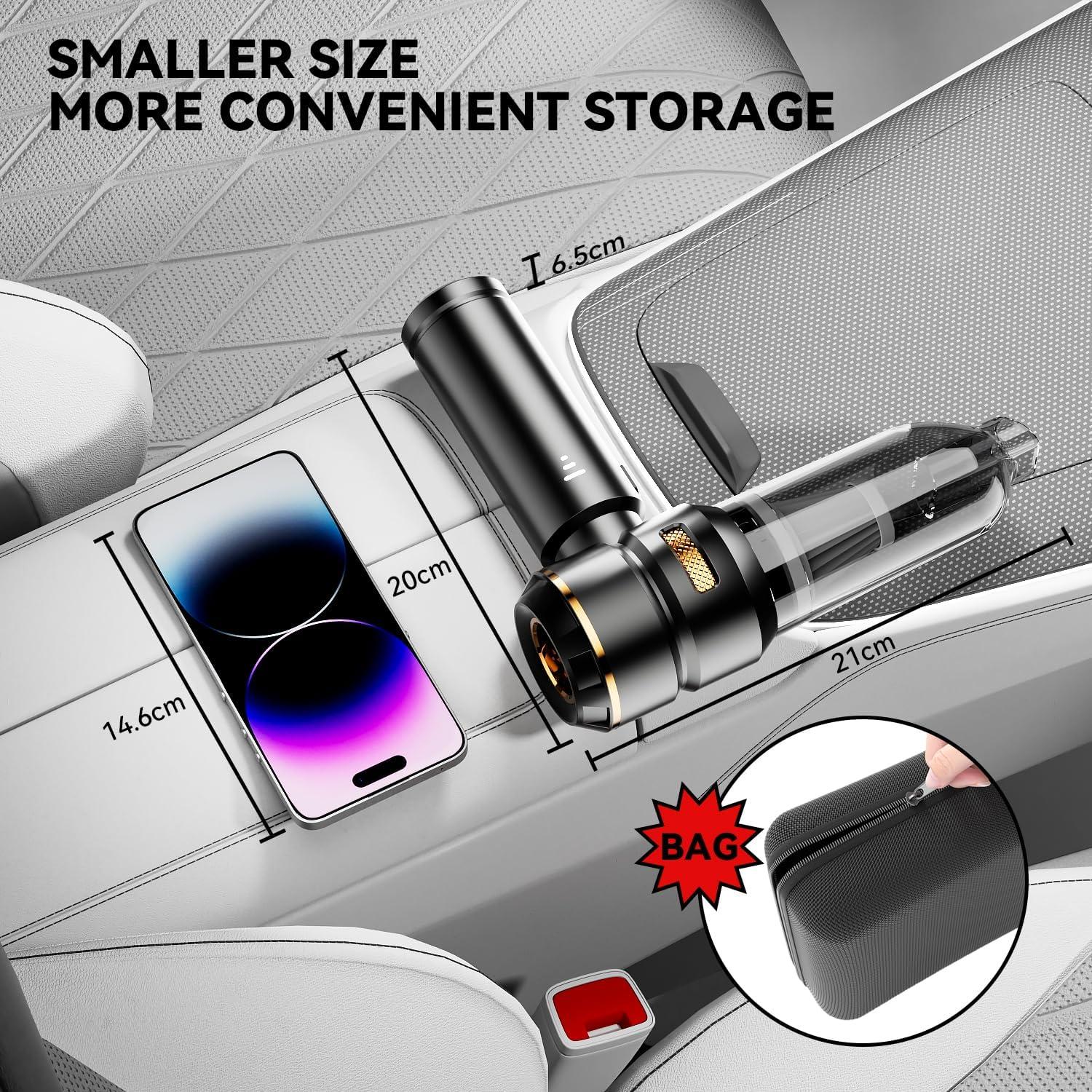 Aspiradora de Coche TFPINLY Portátil 21000Pa Recargable 4 en 1