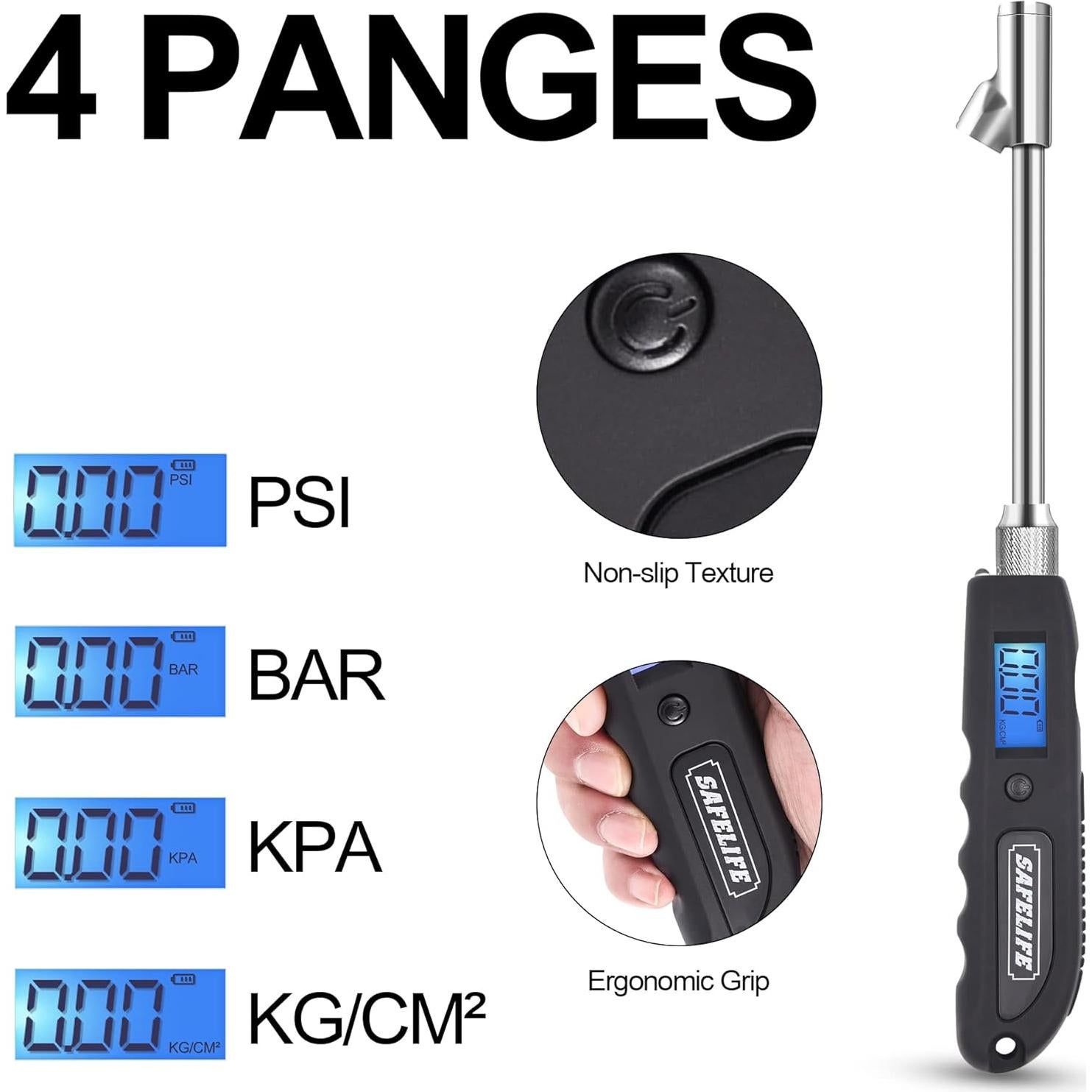 Medidor Digital de Presión de Neumáticos SAFELIFE 230 PSI