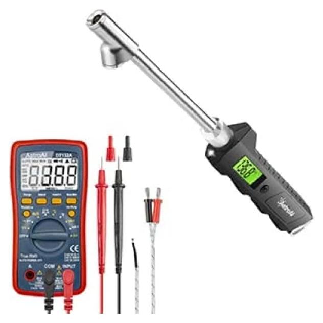 Medidor de Presión de Neumáticos Digital AstroAI 230 PSI + Multímetro