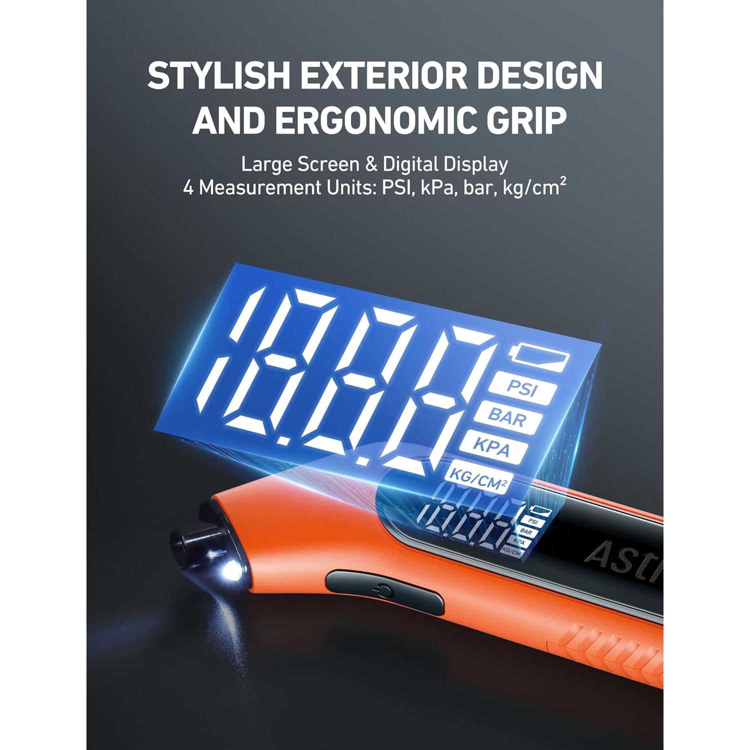 Medidor de Presión de Neumáticos Digital AstroAI 3-300 PSI
