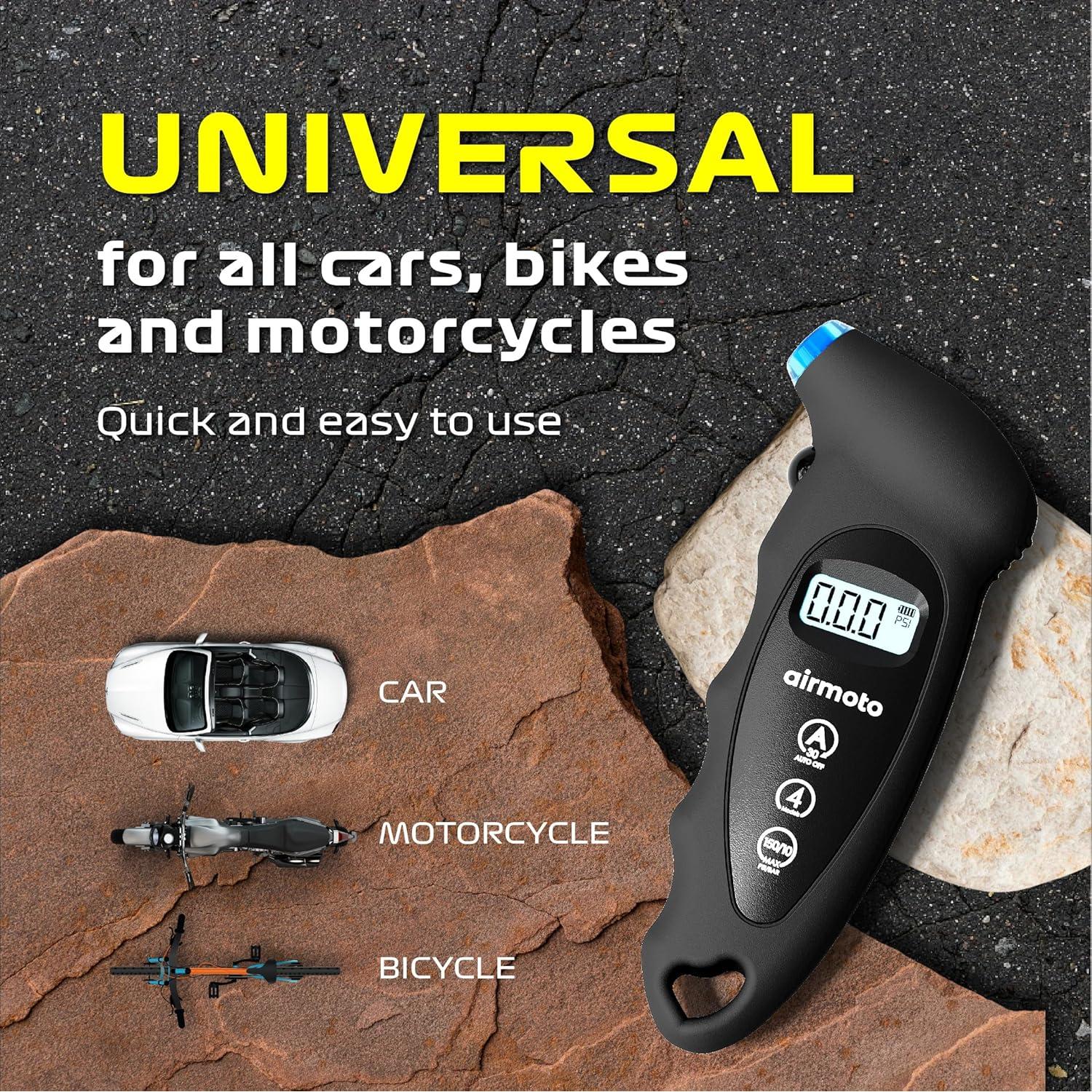 Medidor de Presión de Neumáticos Digital Airmoto 0-10.3bar LCD