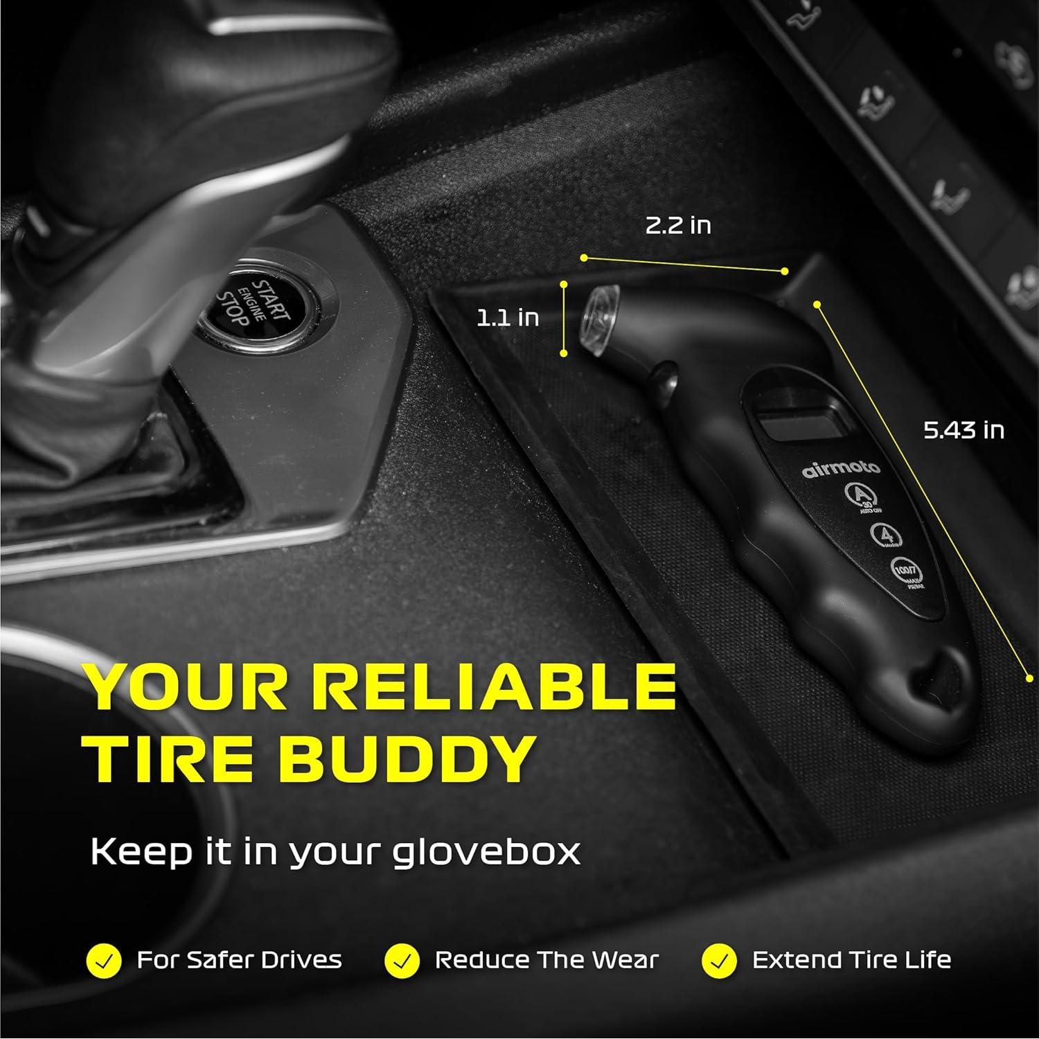 Medidor de Presión de Neumáticos Digital Airmoto 0-10.3bar LCD