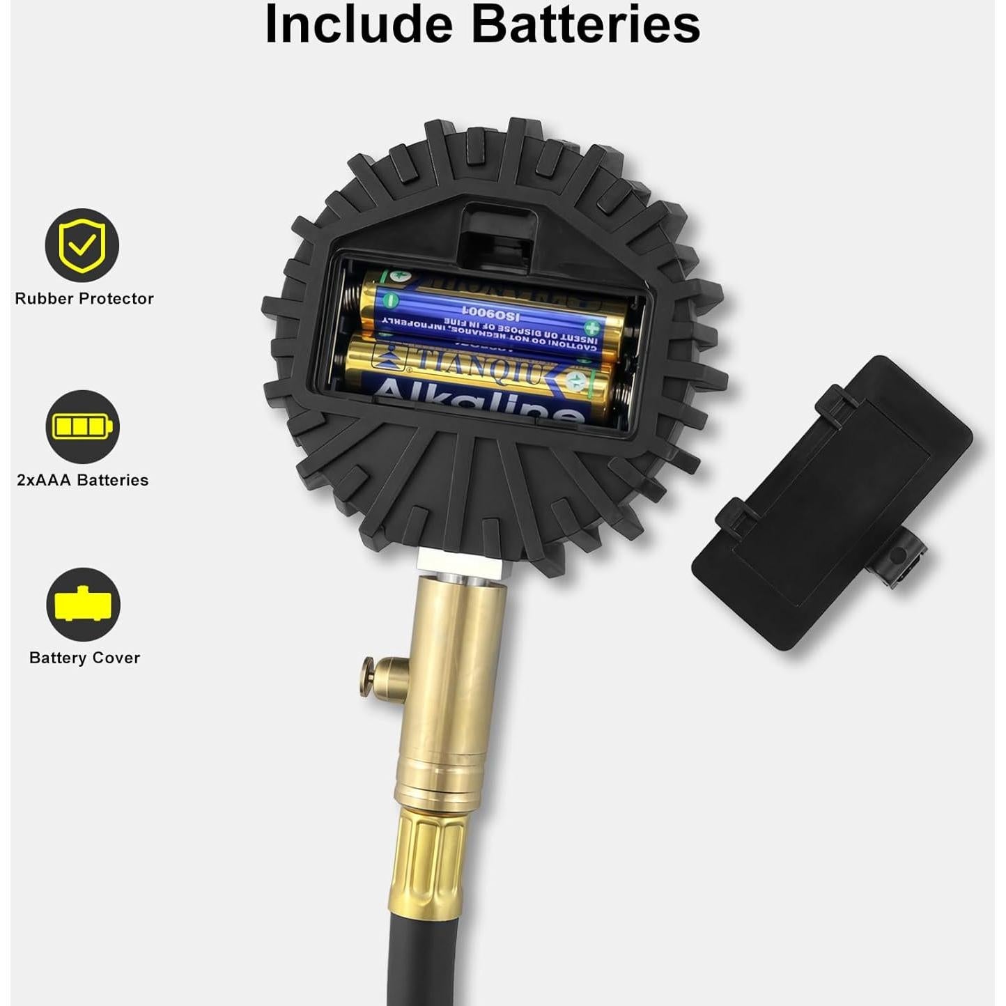 Medidor de presión de neumáticos digital ATsafepro 200 PSI