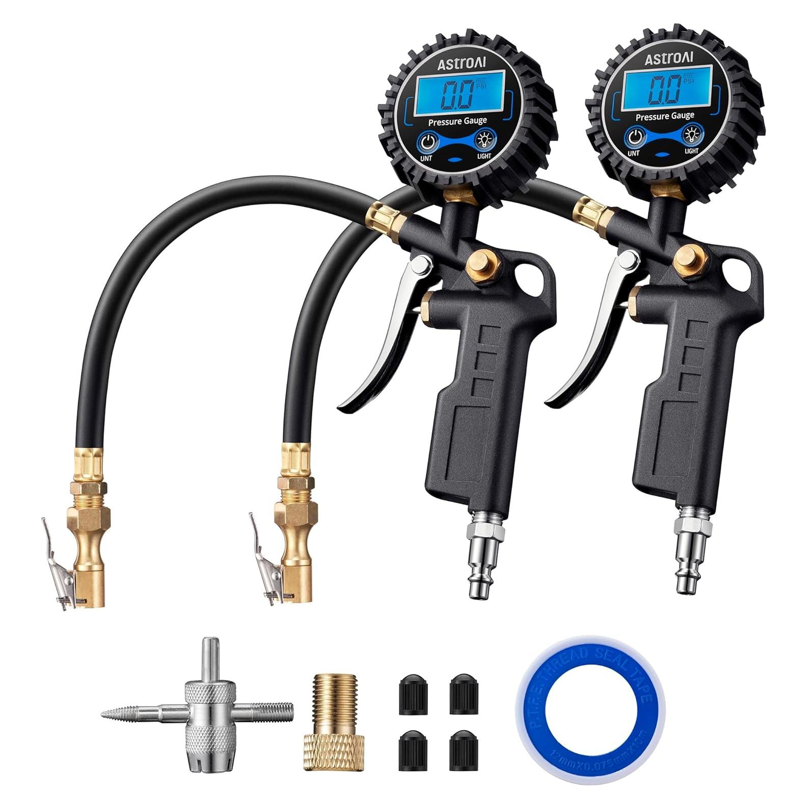 Manómetro Digital de Neumáticos AstroAI 250 PSI con Inflador