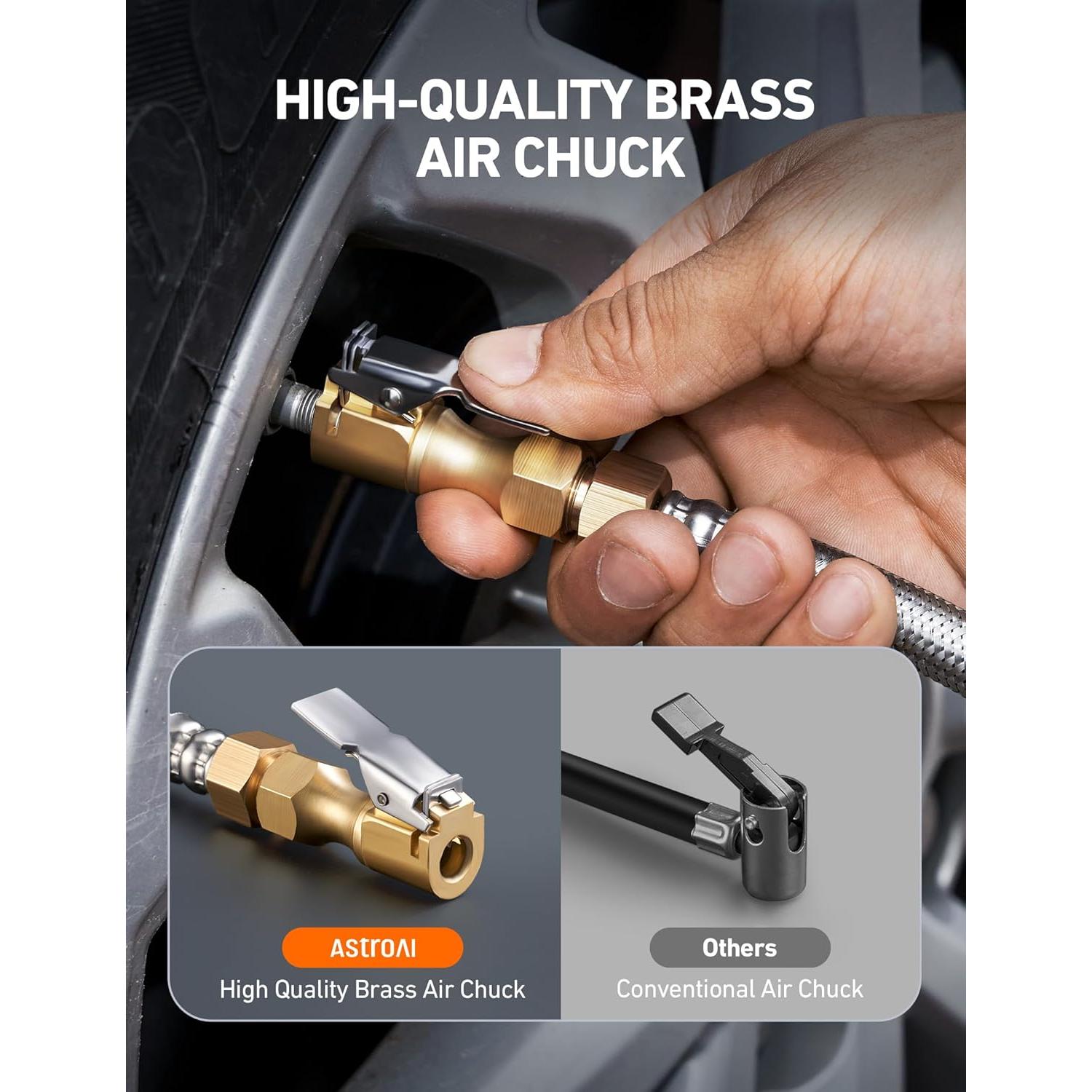 Manómetro Digital de Neumáticos AstroAI 250 PSI con Inflador