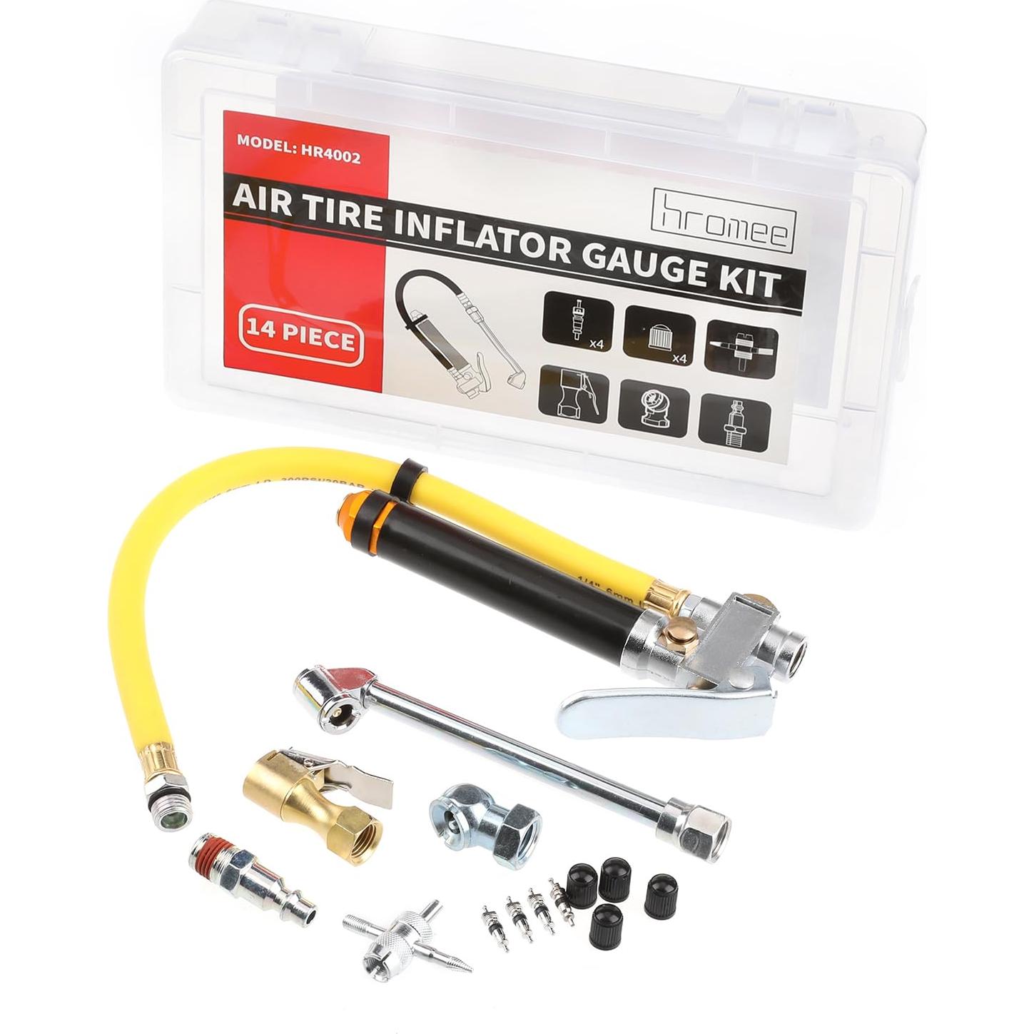 Inflador de Neumáticos Hromee con Medidor 20-120 PSI 33 cm