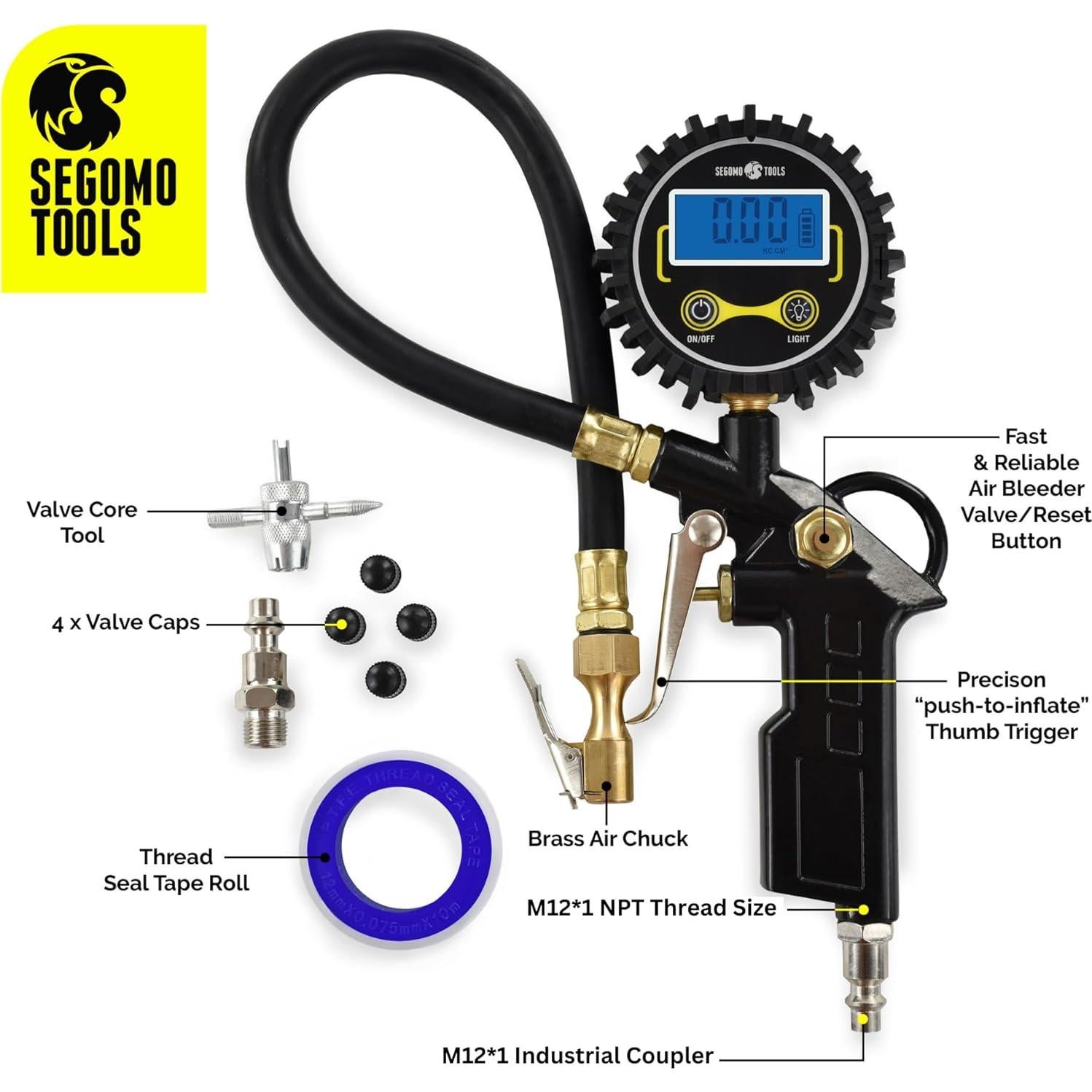 Inflador Digital de Neumáticos Segomo Tools DTIK1 250 PSI