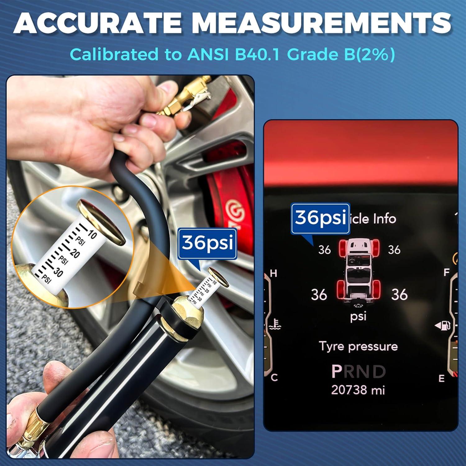 Inflador de Neumáticos LOGOL QYB-1J con Manómetro 10-120 PSI