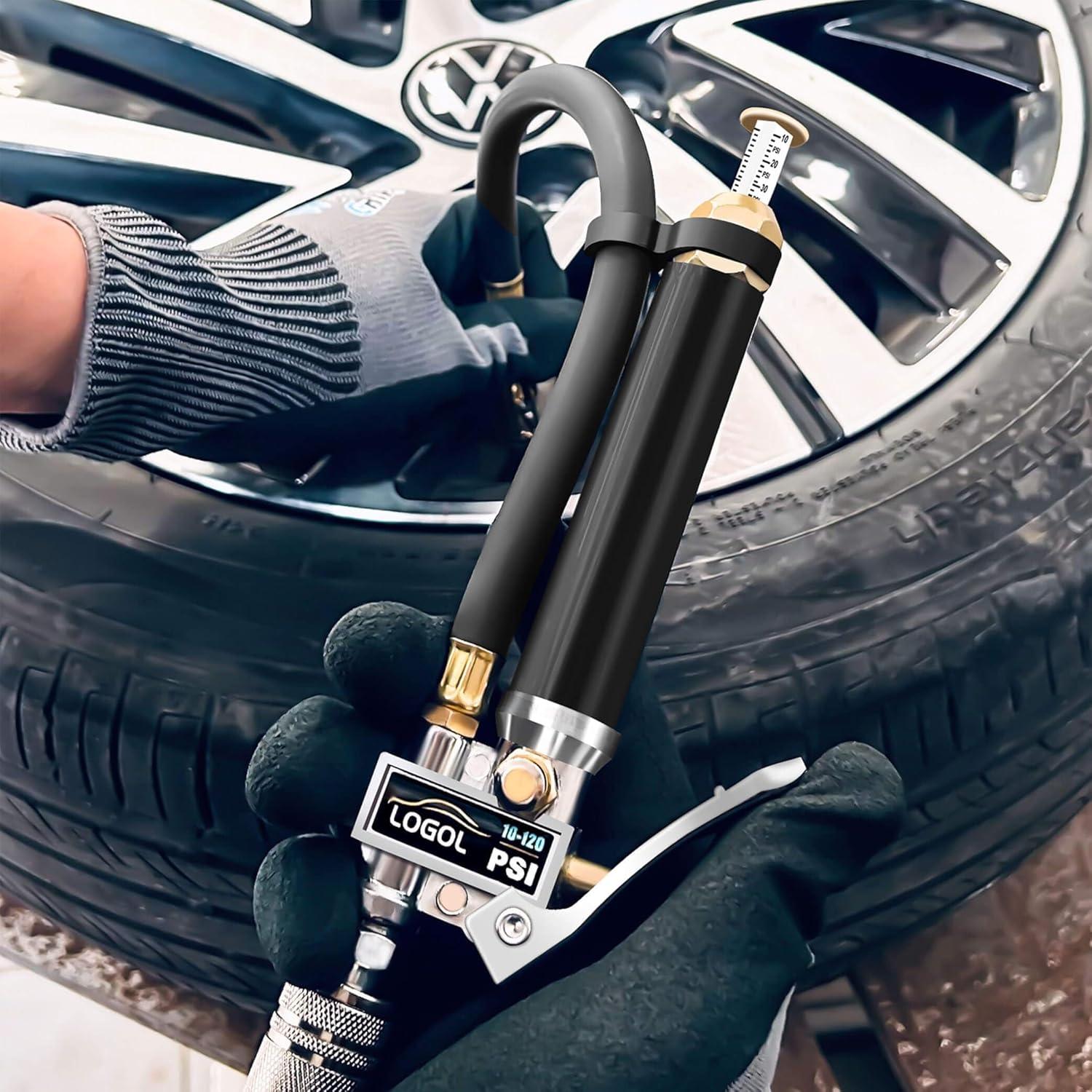 Inflador de Neumáticos LOGOL QYB-1J con Manómetro 10-120 PSI