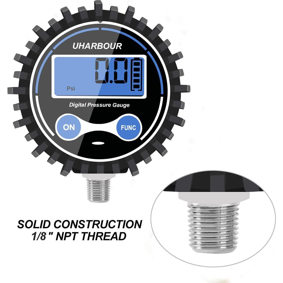Manómetro Digital de Presión de Aire Uharbour 5-200 PSI