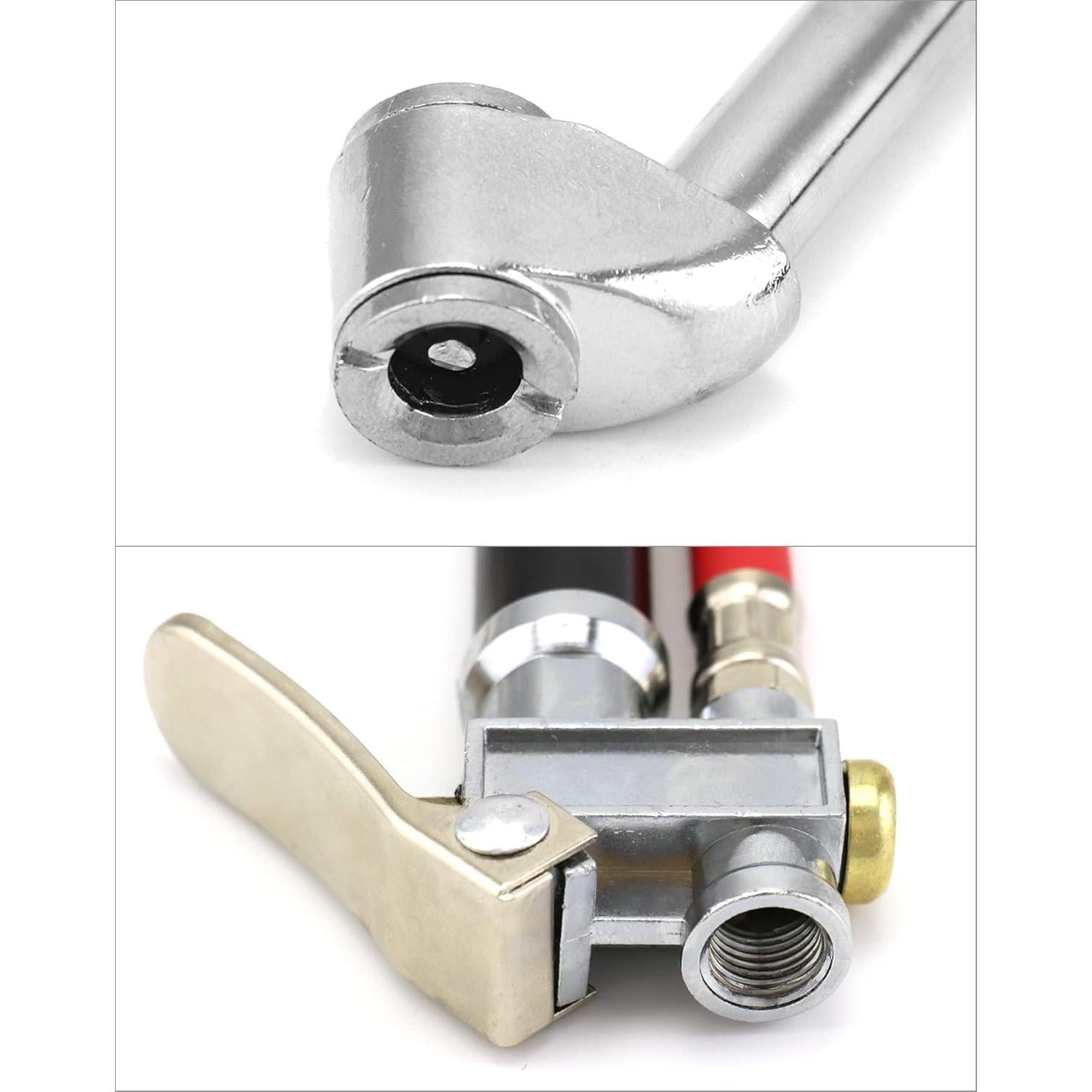 Inflador de Neumáticos QWORK con Manómetro Doble Cabeza 120 PSI