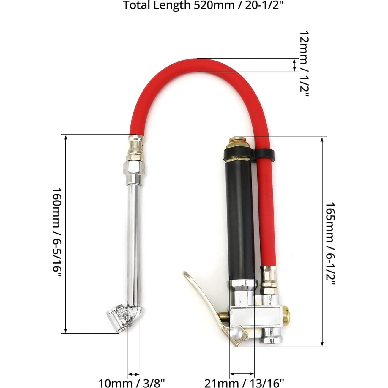 Inflador de Neumáticos QWORK con Manómetro Doble Cabeza 120 PSI