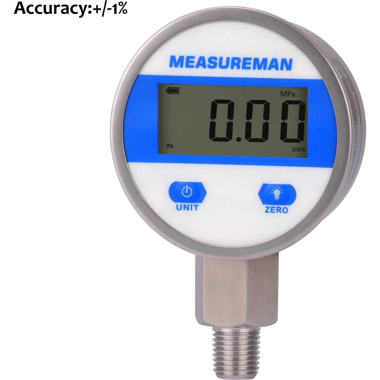 Manómetro Digital Industrial MEASUREMAN 2.5" 0-60psi 1%