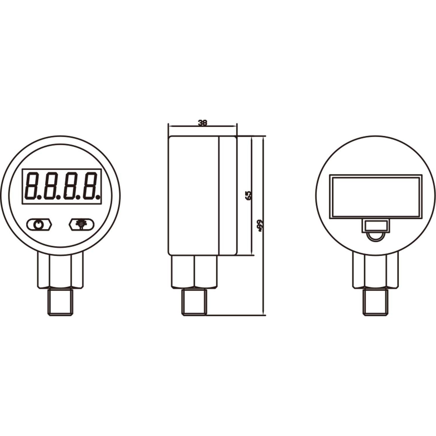 Manómetro Digital Industrial MEASUREMAN 2.5" 0-60psi 1%