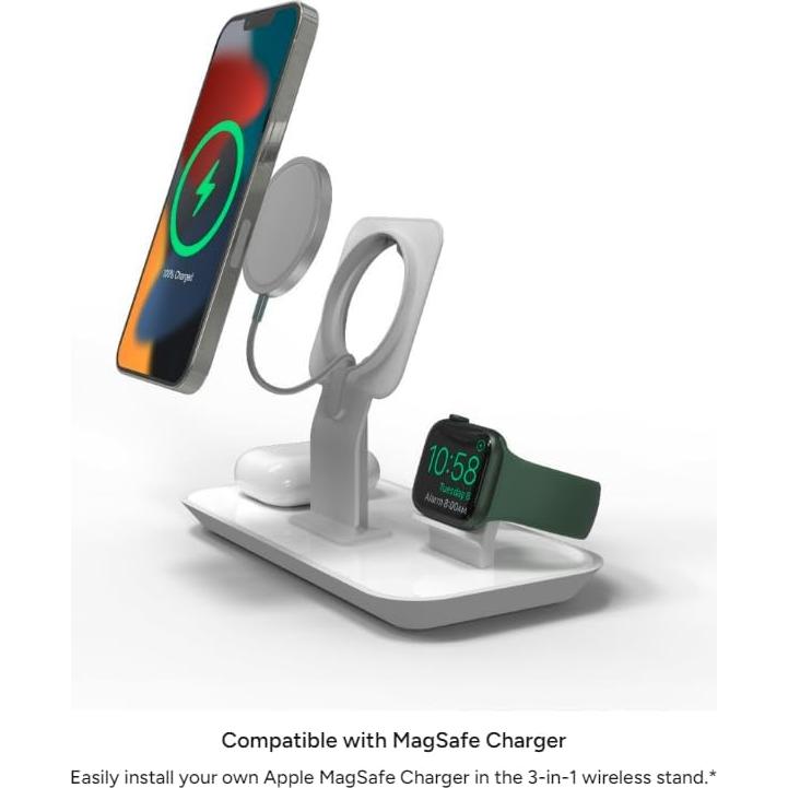 Soporte 3-en-1 Mophie para Cargador MagSafe - Carga iPhone, Apple Watch y AirPods