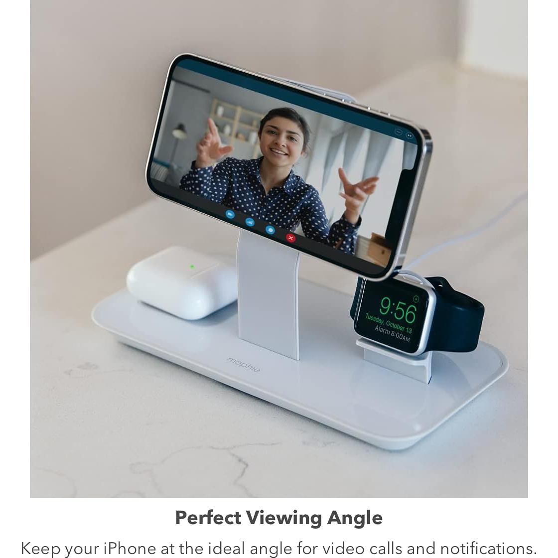 Soporte 3-en-1 Mophie para Cargador MagSafe - Carga iPhone, Apple Watch y AirPods