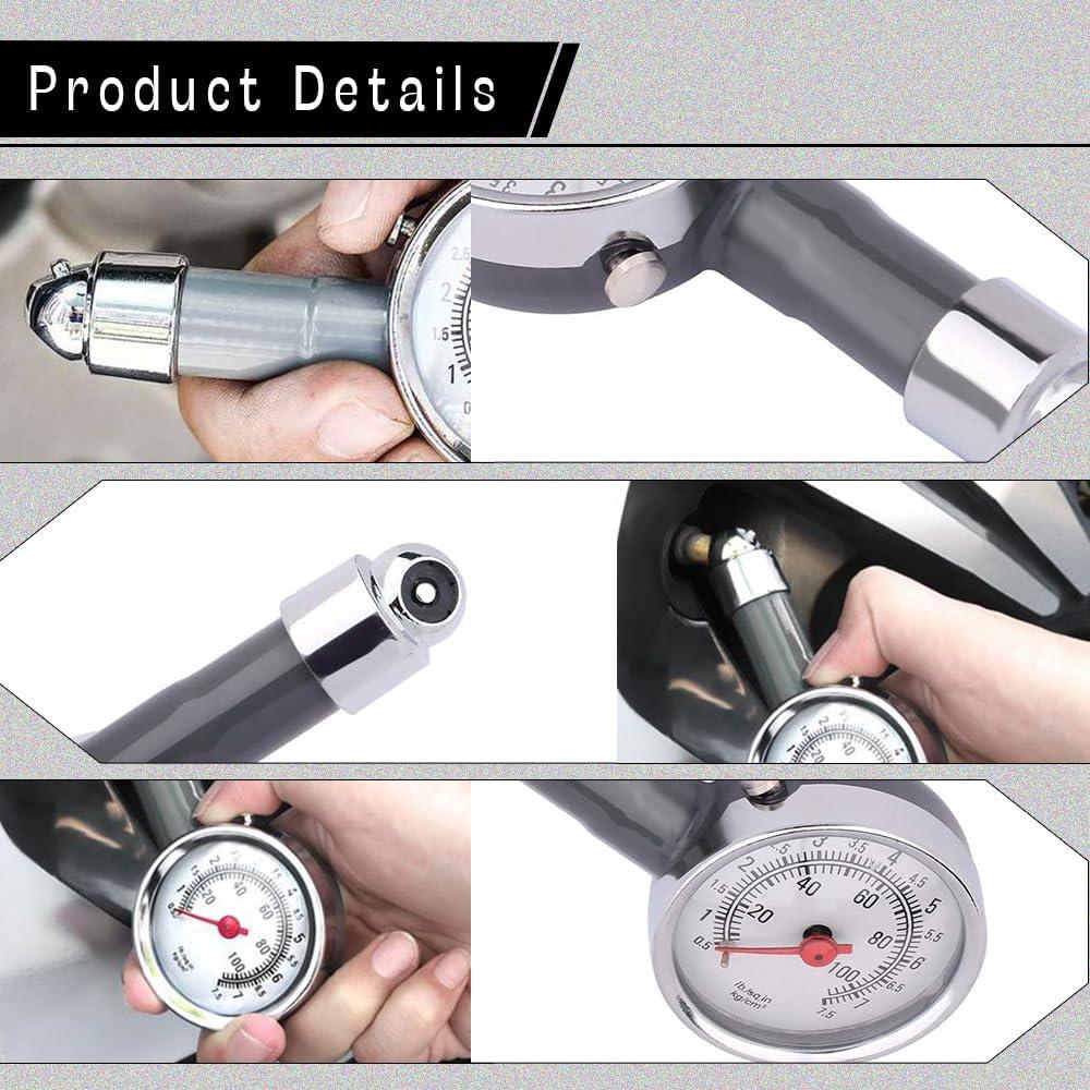 Manómetro de presión de neumáticos CHRYMUM 0-6.89 bar portátil