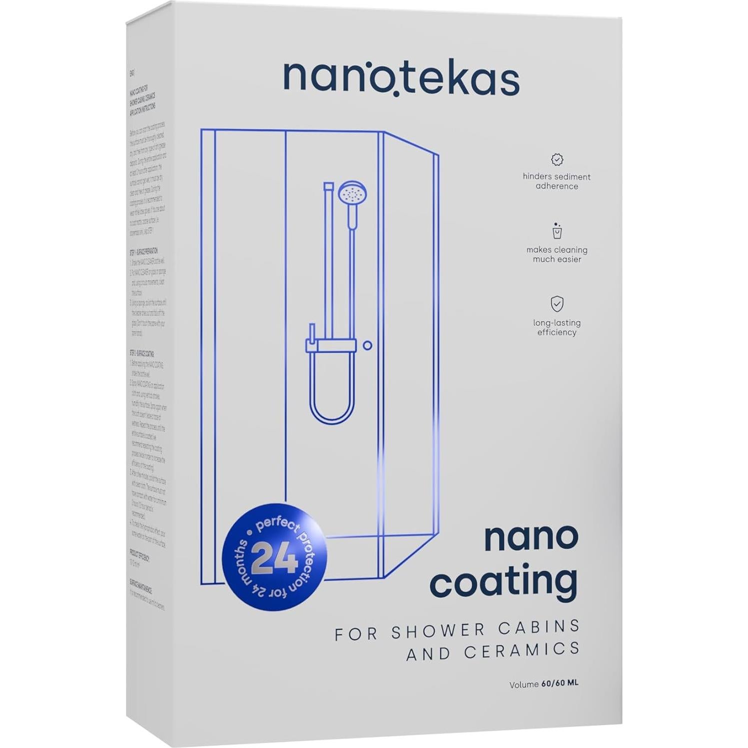 Kit de recubrimiento de vidrio nano 2 en 1 Nanotekas - Protector para ducha y cerámica