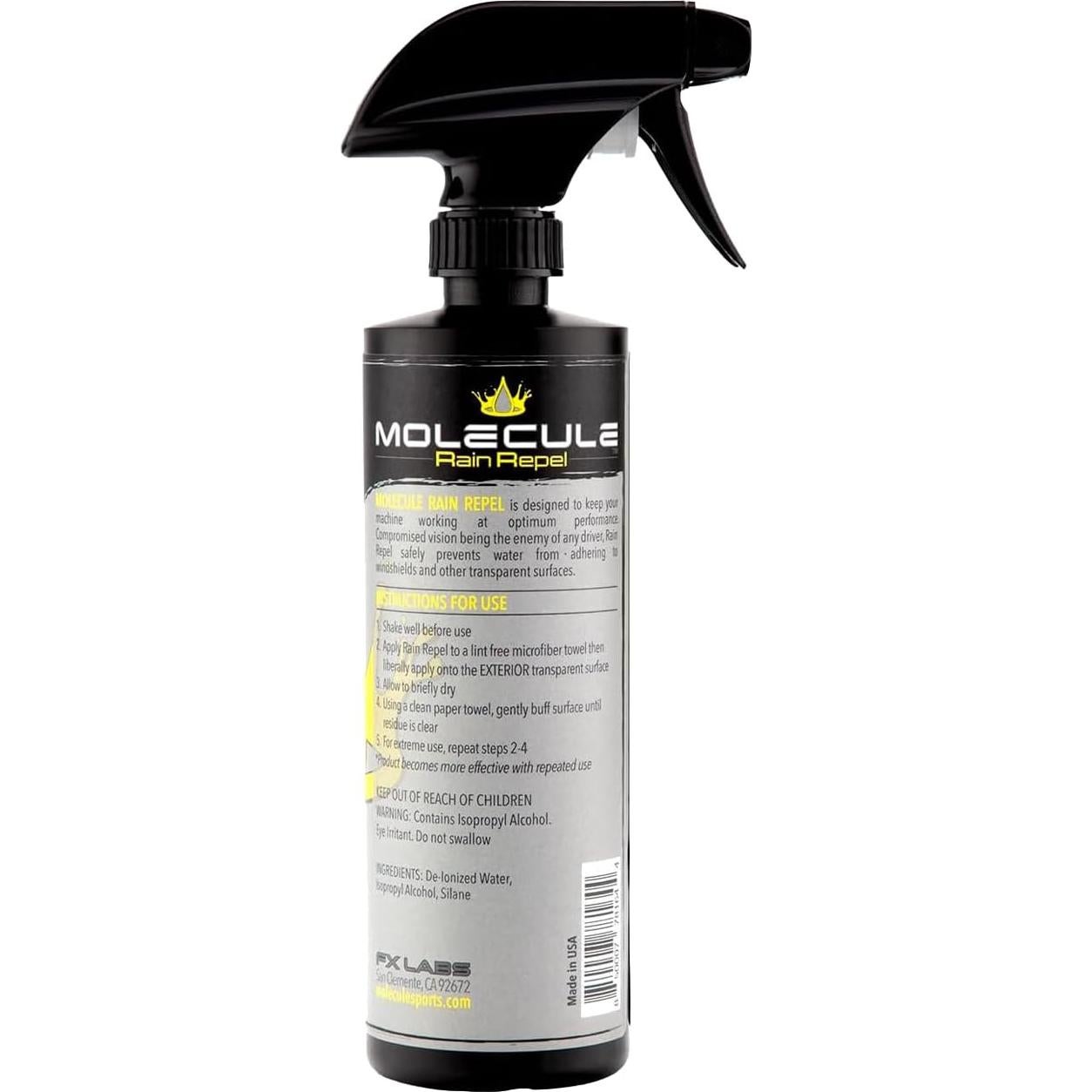 Limpiador de Cristales Molecule Rain Repel 454 ml - Sin Rayas