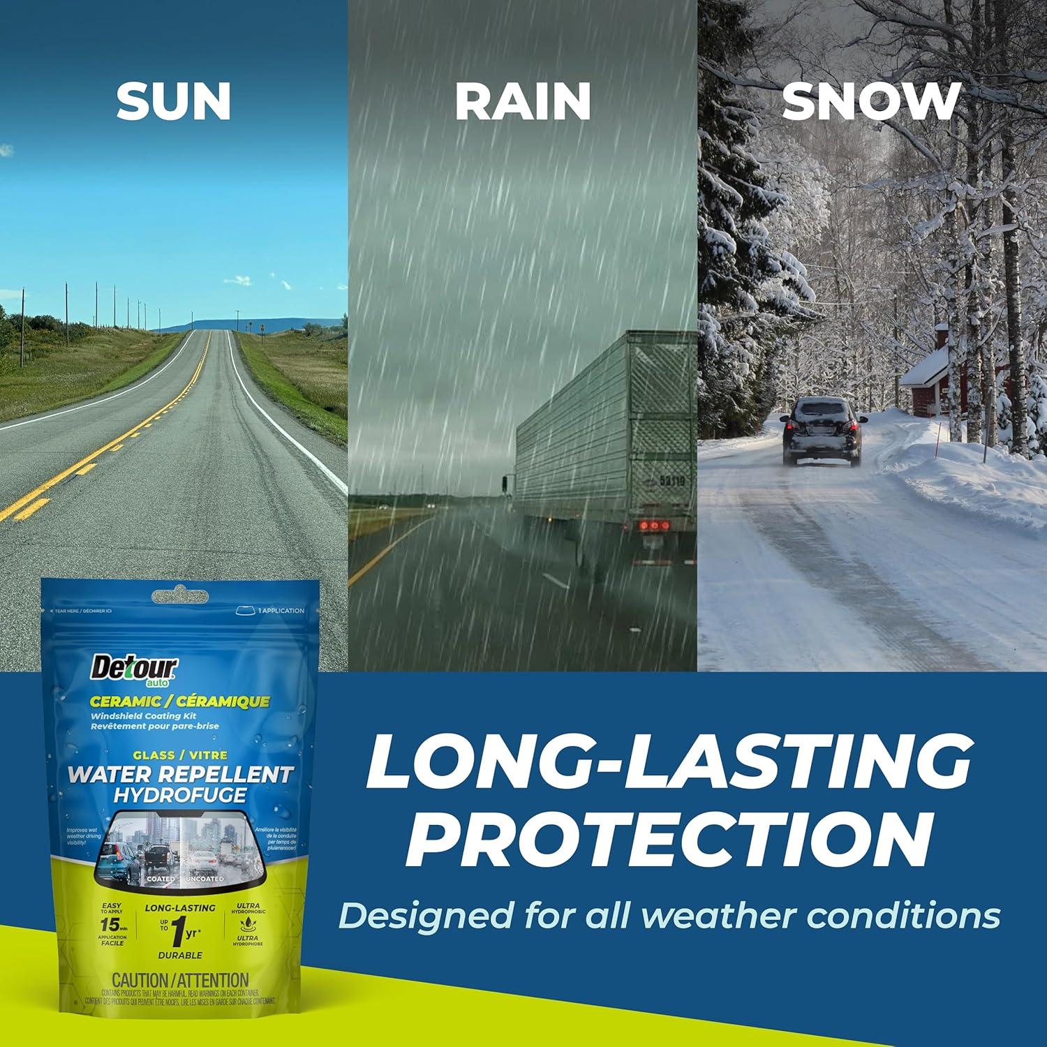 Kit de recubrimiento cerámico Detour para parabrisas - Hidrofóbico