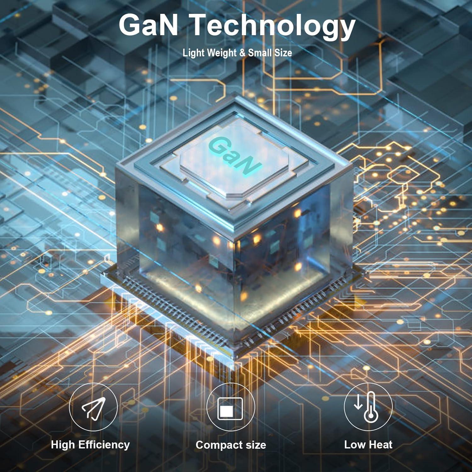 Cargador Taifu 100W USB-C Mini GaN 3 Puertos Carga Rápida