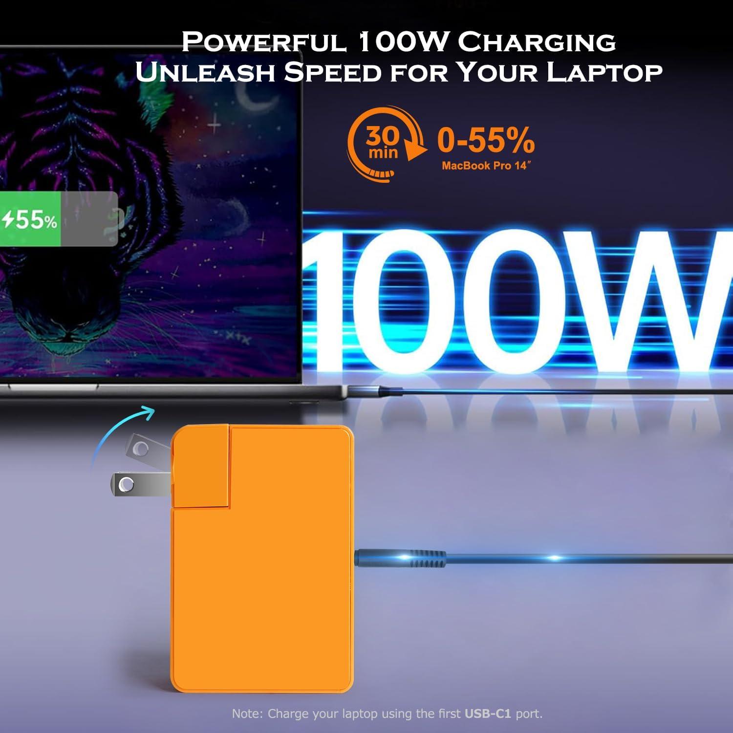 Cargador Taifu 100W USB-C Mini GaN 3 Puertos Carga Rápida