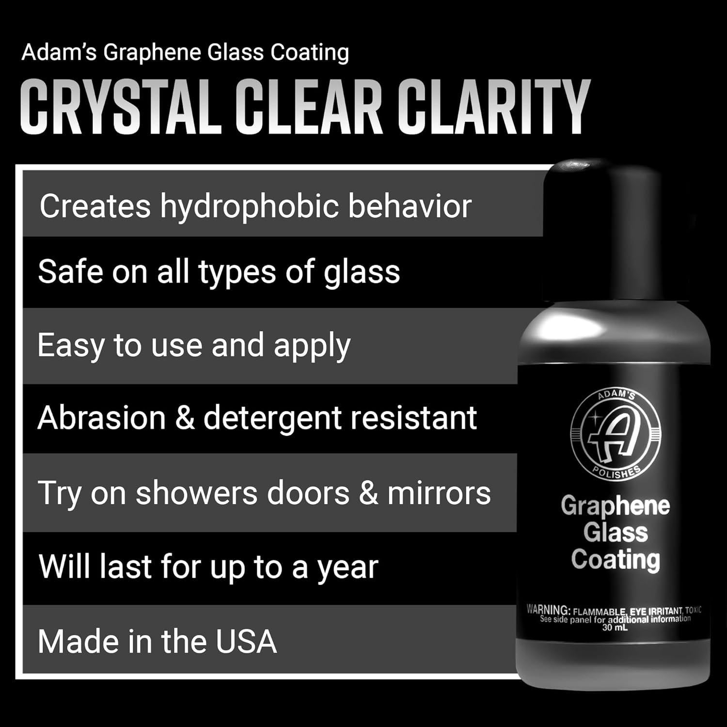 Recubrimiento de vidrio cerámico Adam's Polishes 30ml - Hidrofóbico