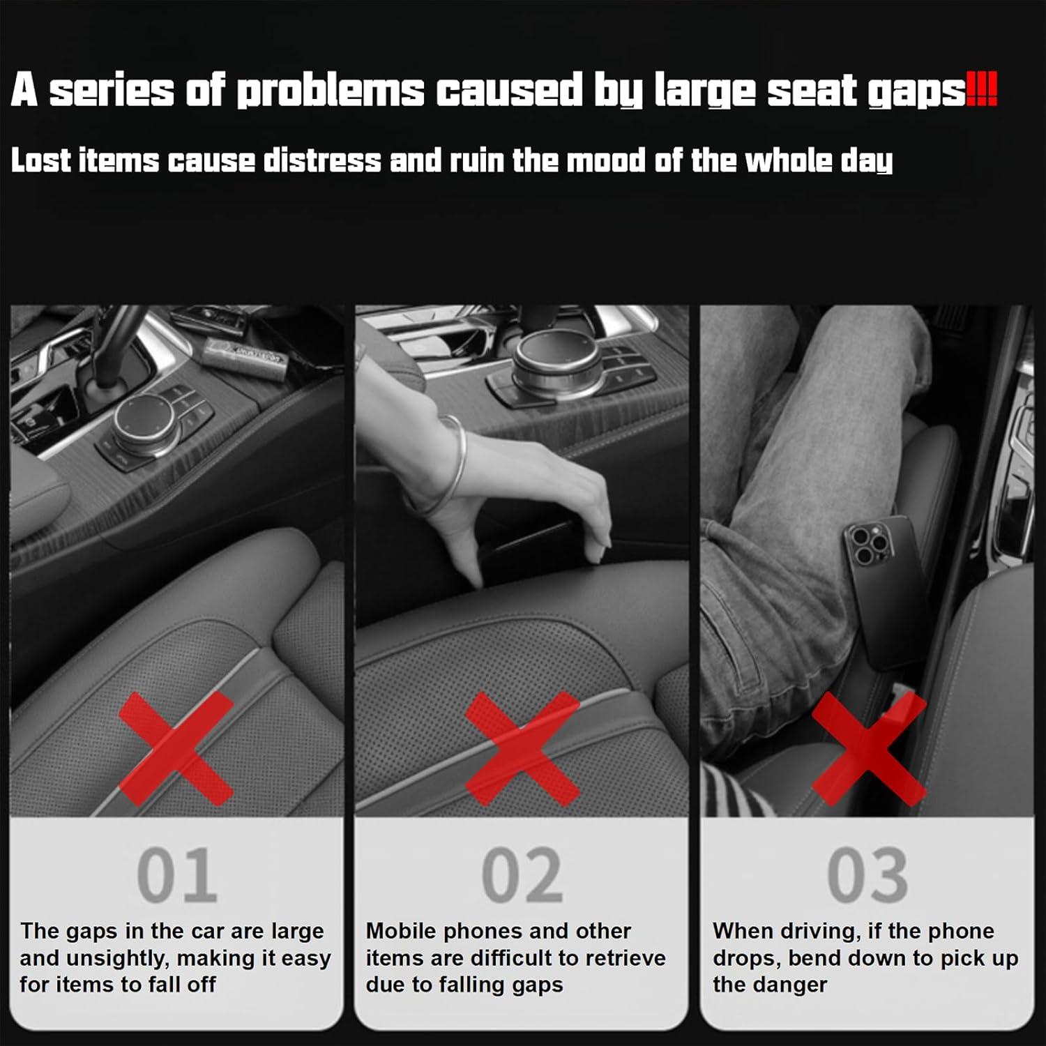 Organizador de Espacio entre Asientos de Coche Genérico 2PCS Negro