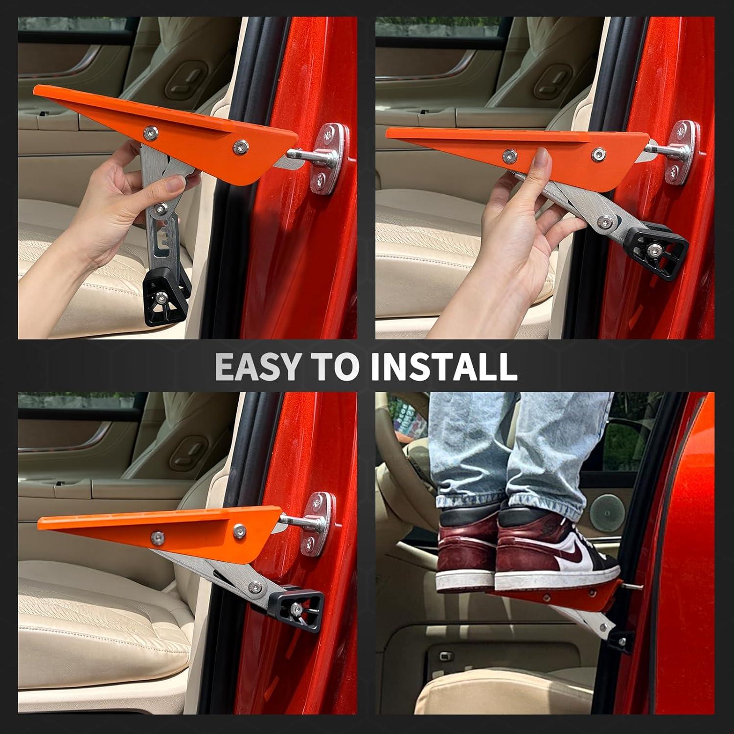 Escalón Plegable Universal Terriplaze para Techo de Coche Naranja