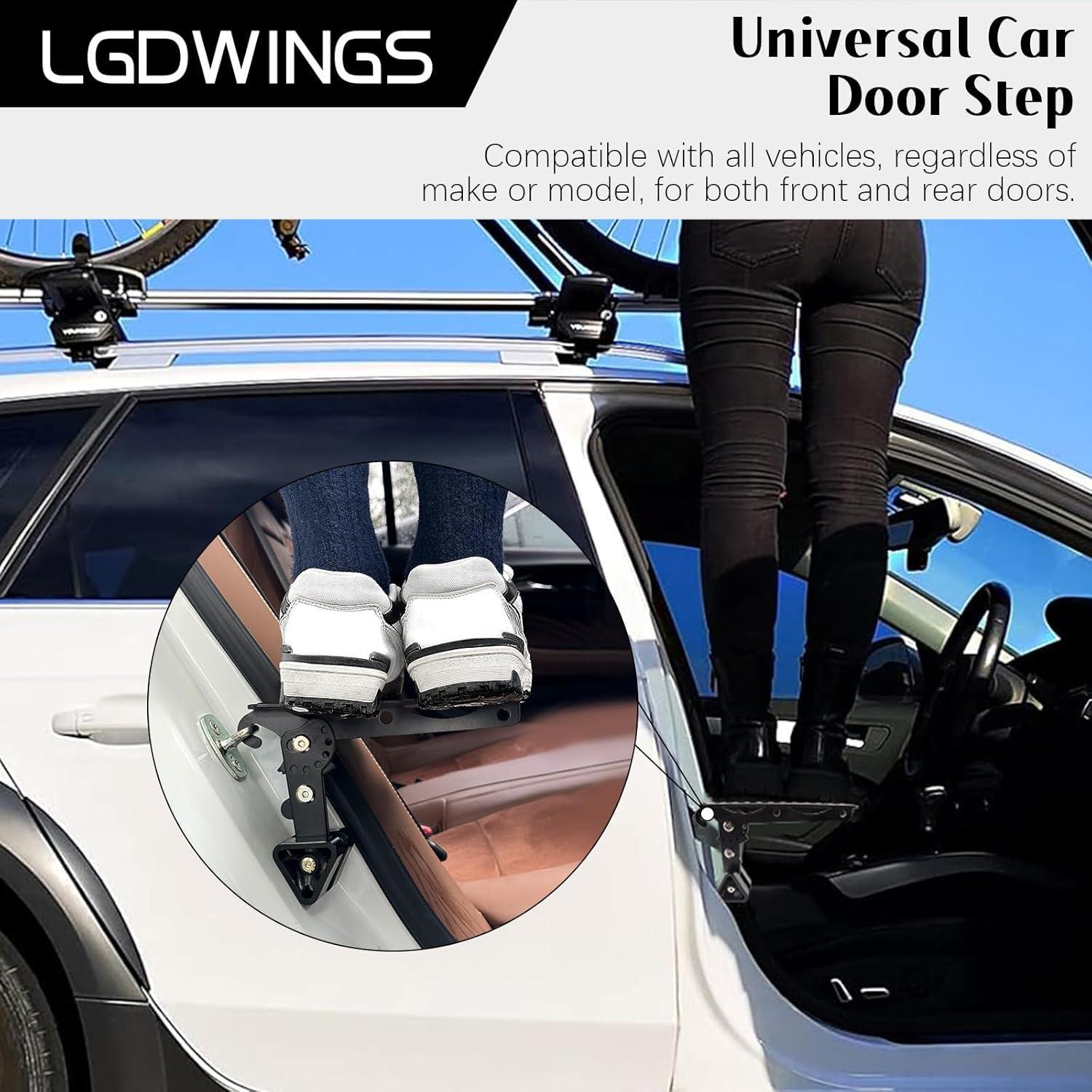 Escalón de puerta de coche LGDWINGS plegable 181 kg negro