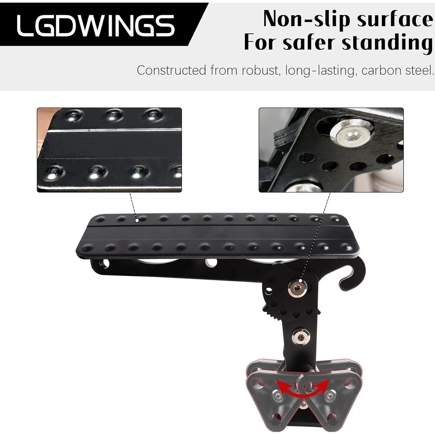 Escalón de puerta de coche LGDWINGS plegable 181 kg negro