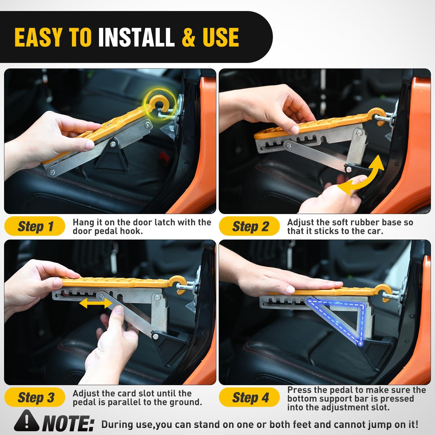 Escalón de puerta de coche Nilight ajustable naranja 226.8 kg